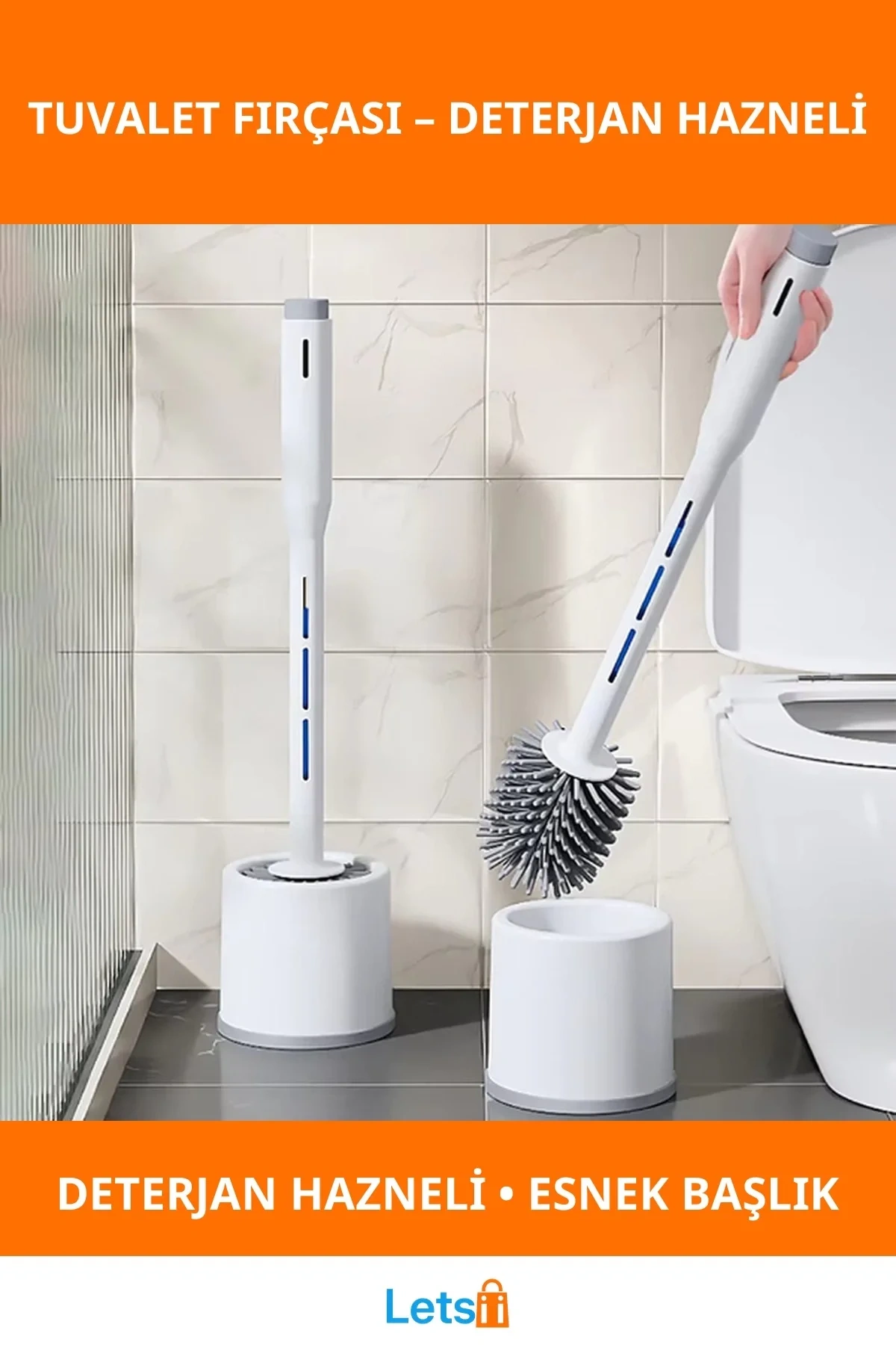 Deterjan Hazneli Silikon Tuvalet Fırçası Kolay Temizlik İçin