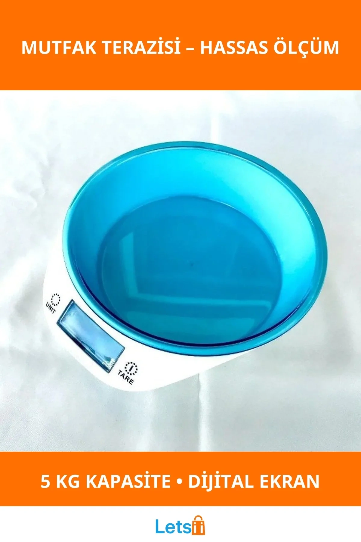 Dijital Göstergeli Hassas Mutfak Terazisi 5 Kg Kapasite