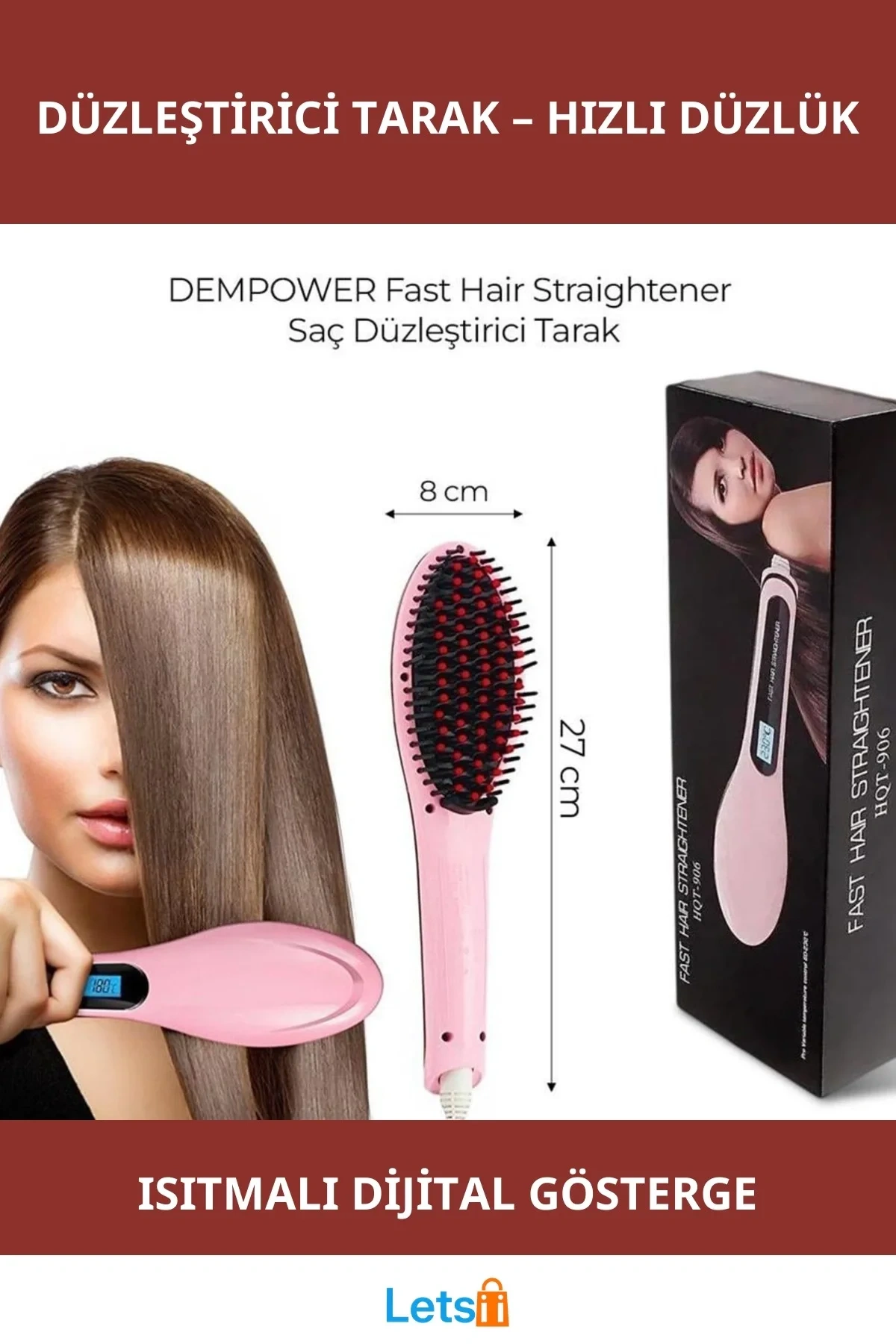 Dijital Isı Kontrolü ile Hızlı Isınan Saç Düzleştirici Tarak