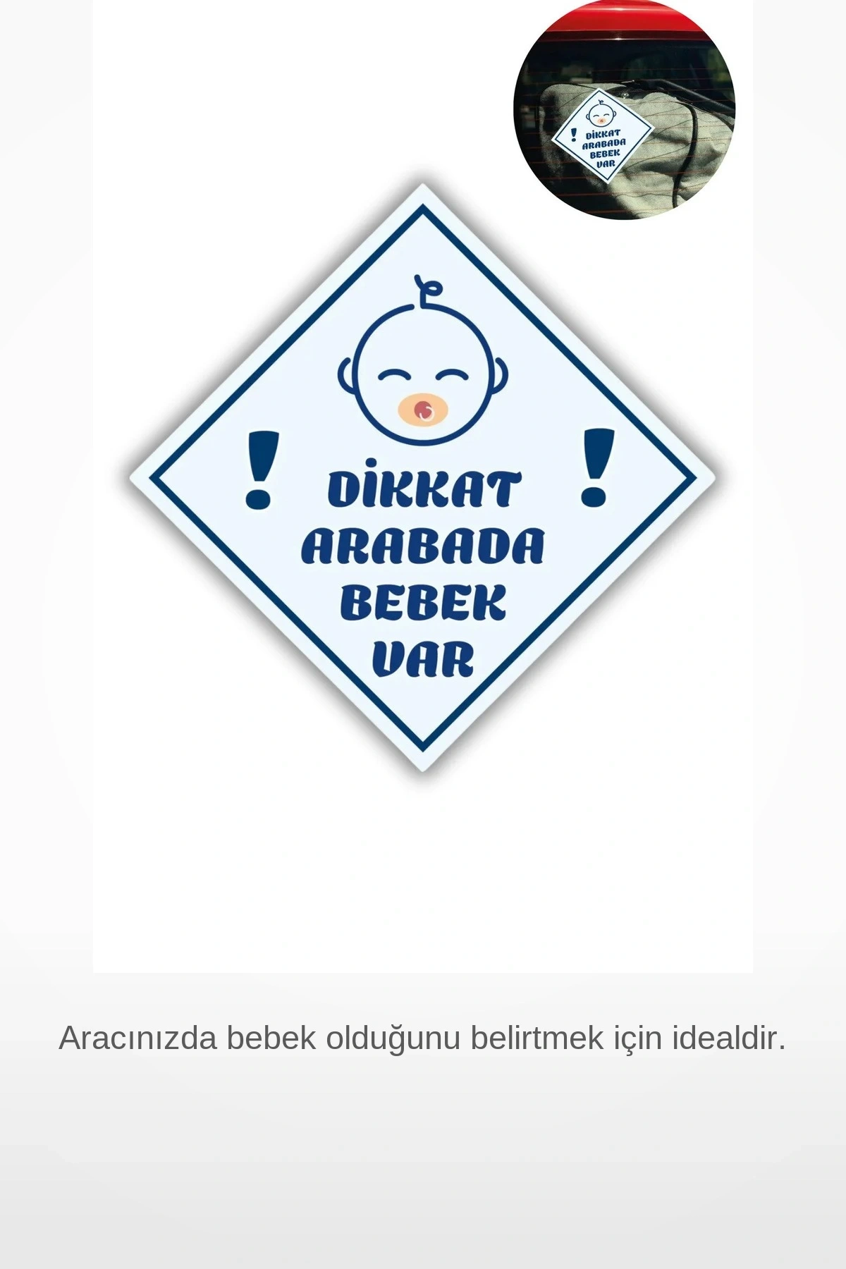 Dikkat Arabada Erkek Bebek Var Emzikli 10x10 cm Araba Stickerı