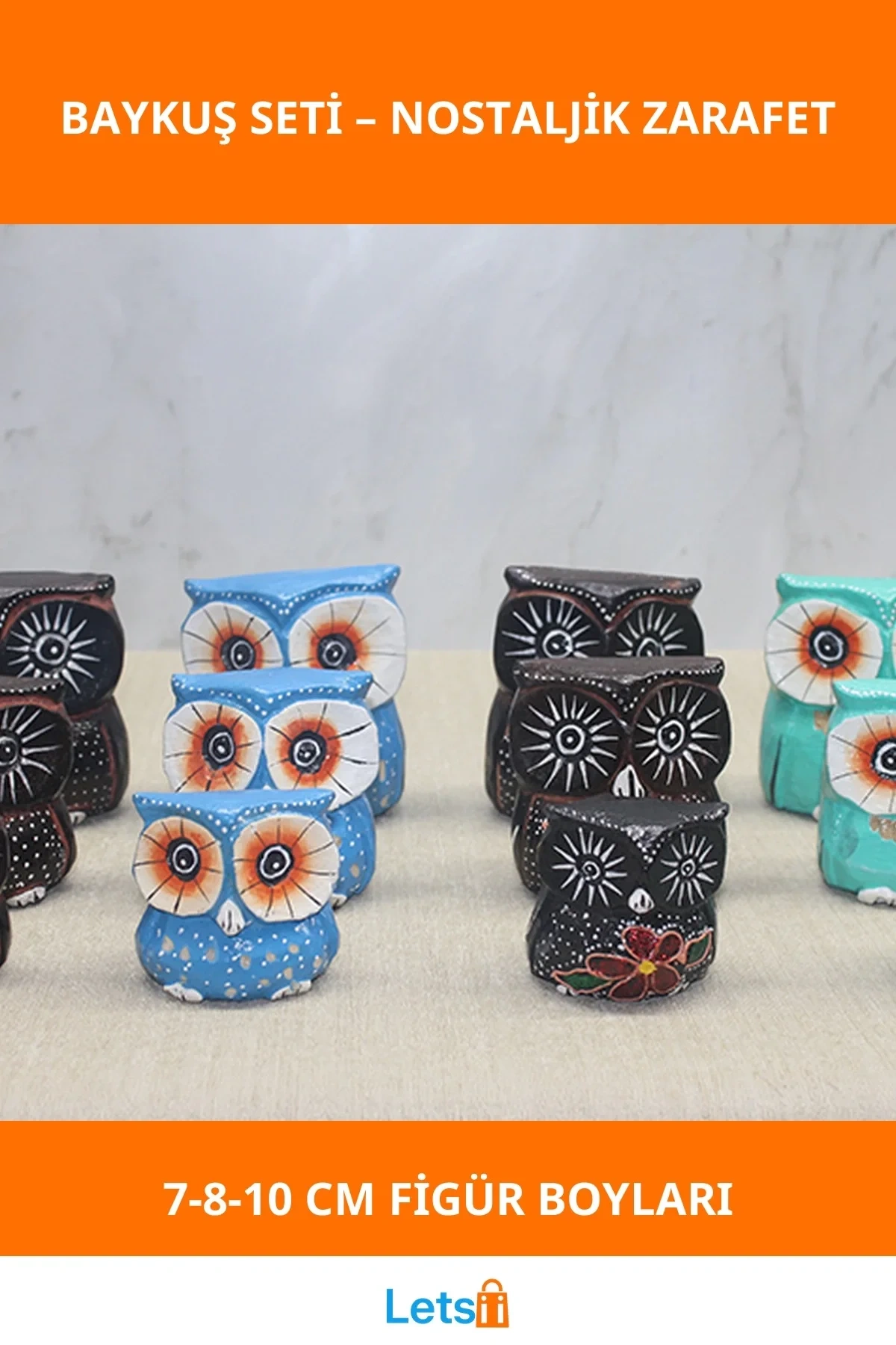 Doğal Ahşap 3lü Baykuş Takımı Ev Dekorasyonu