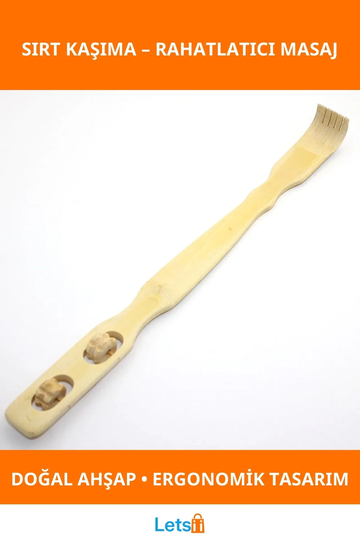 Doğal Ahşap Ergonomik Sırt Kaşıma Aleti