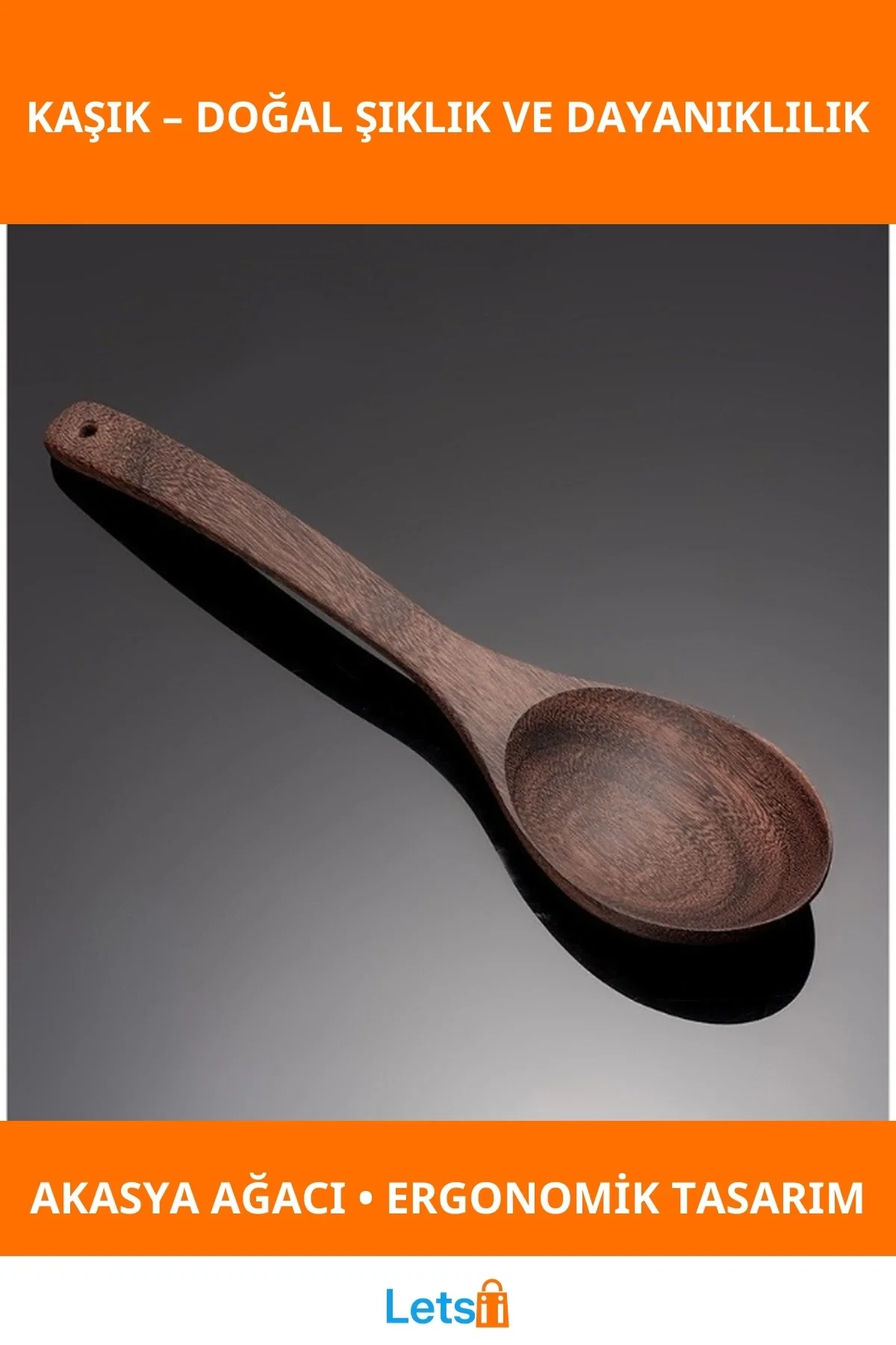 Doğal Bambu Akasya Ahşap Mutfak Kaşığı