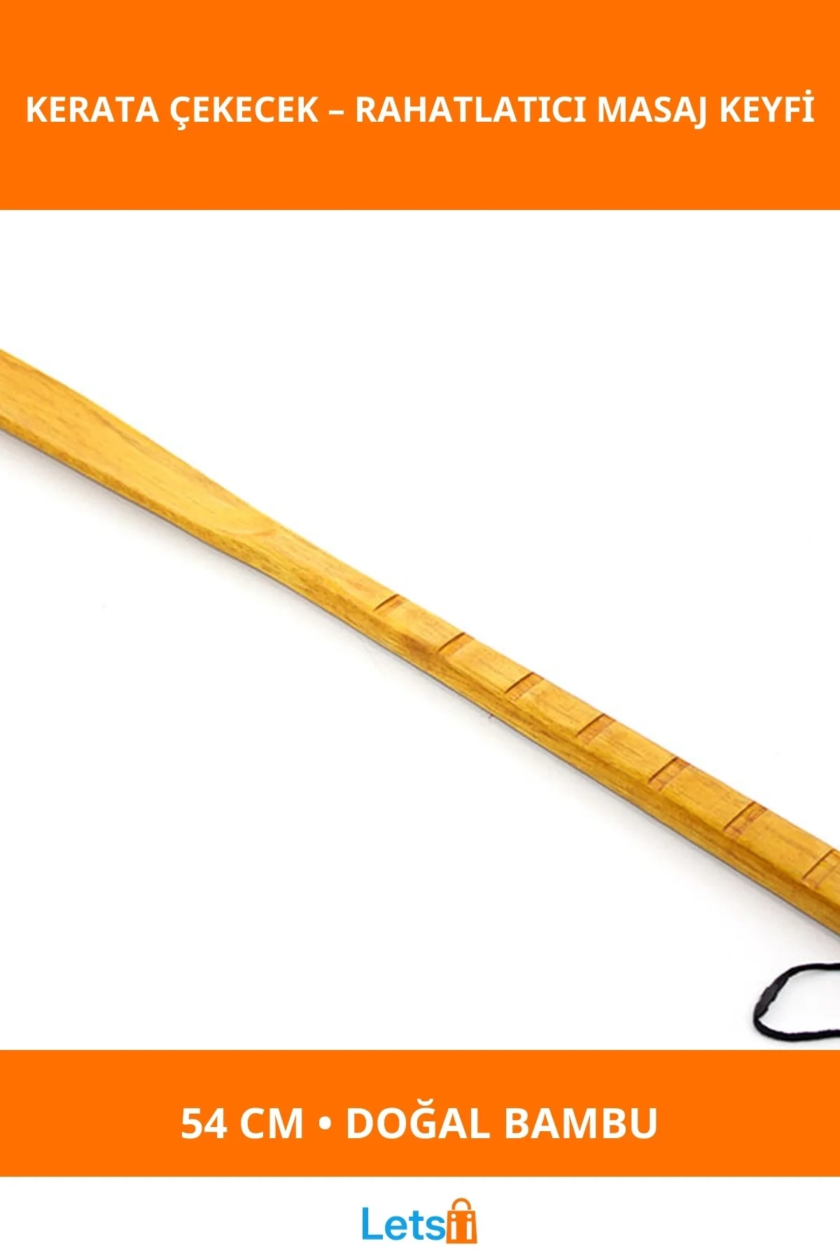 Doğal Bambu Ergonomik Kerata Çekecek 54 cm