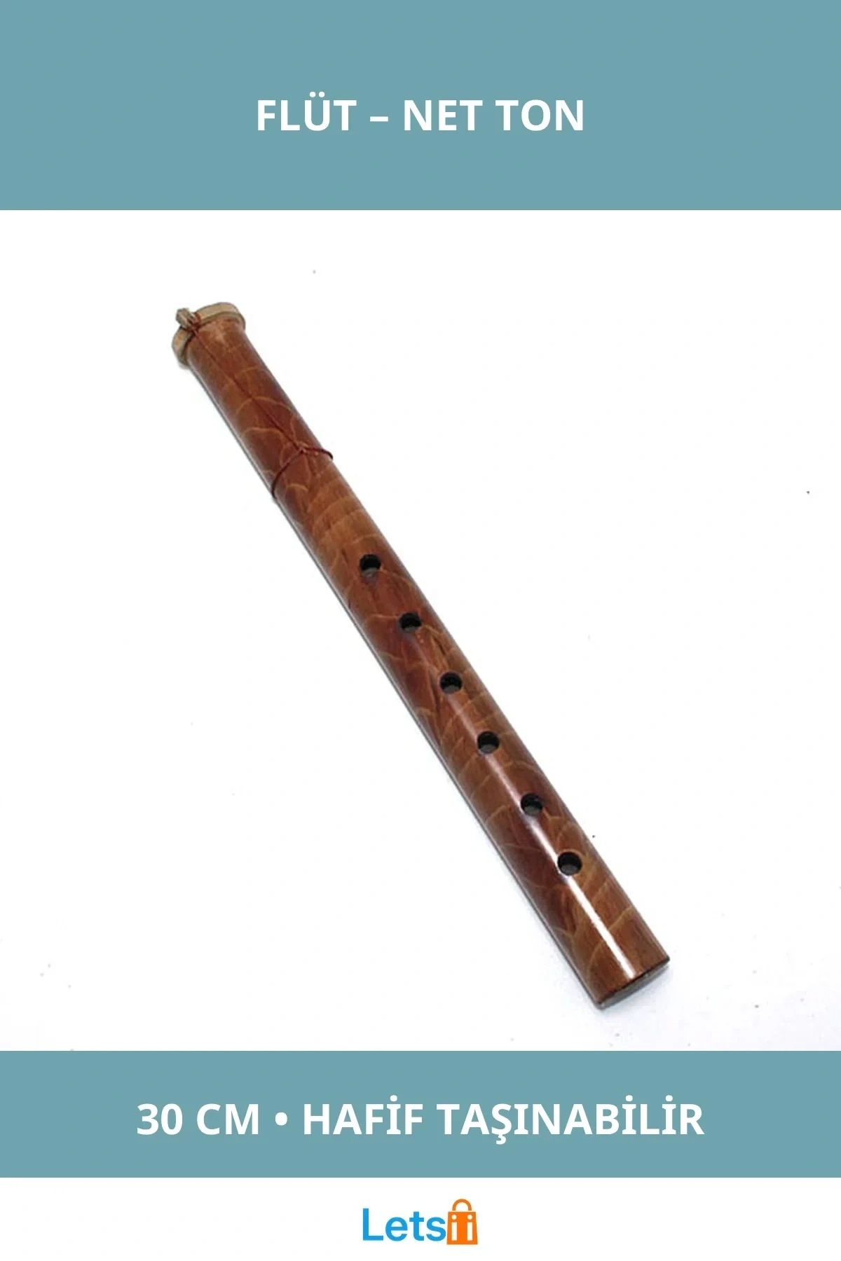 Doğal Bambu Flüt 30 cm No 2 Müzik ve Meditasyon İçin