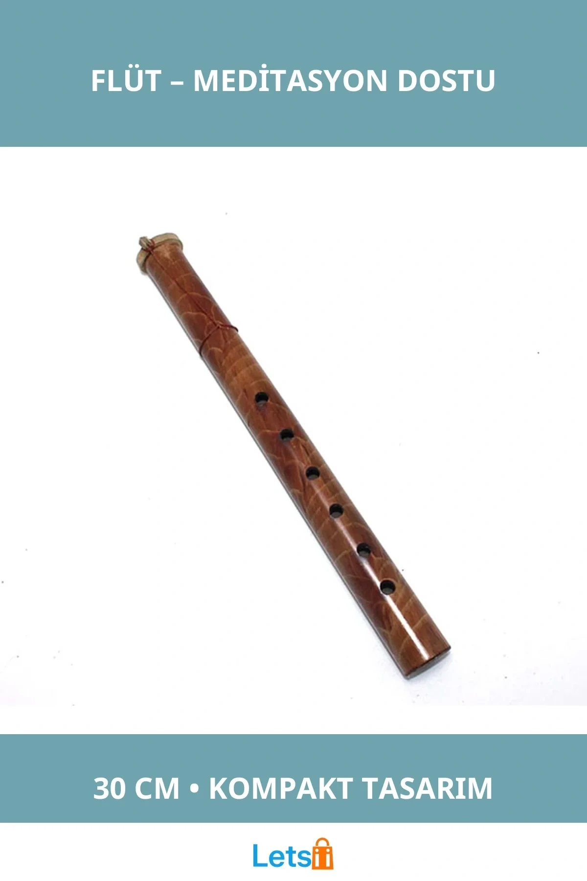 Doğal Bambu Flüt 30 Cm No 3 Müzik Aleti