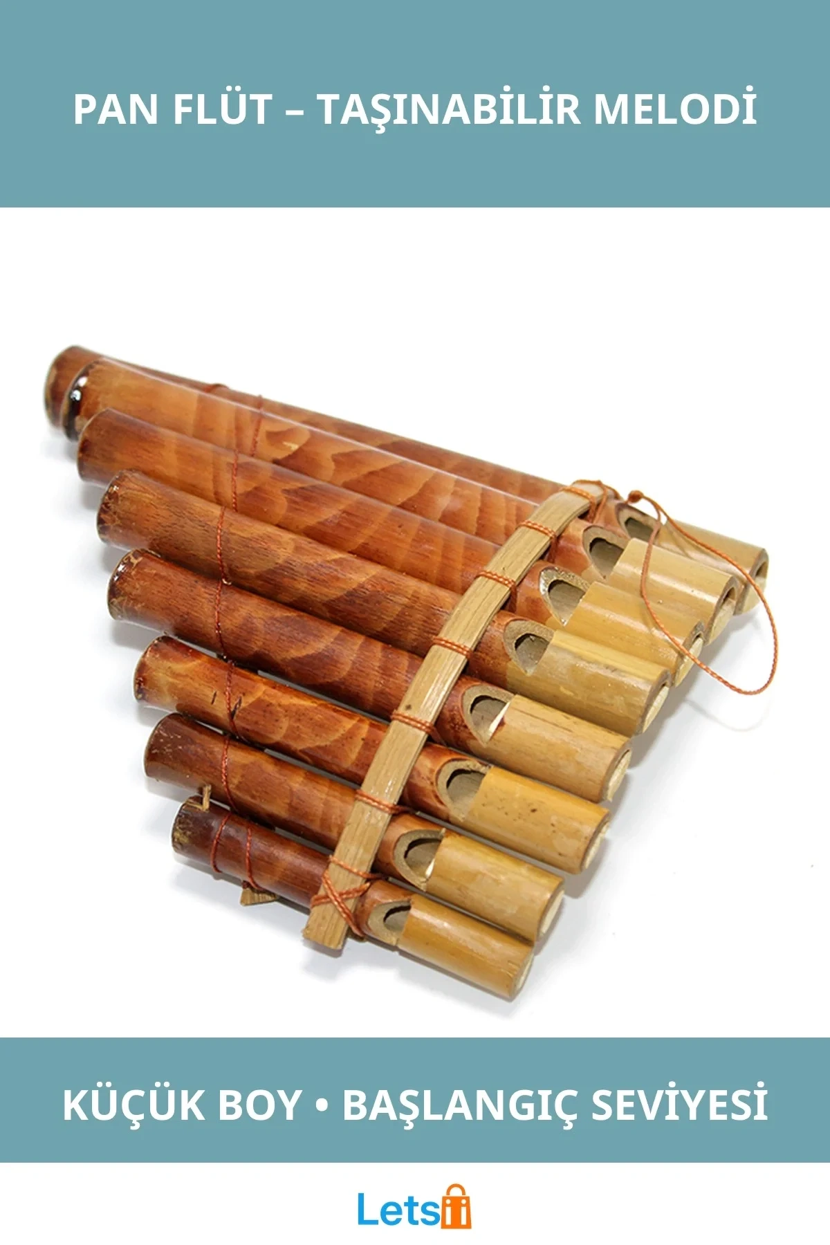 Doğal Bambu Küçük Boy Pan Flüt