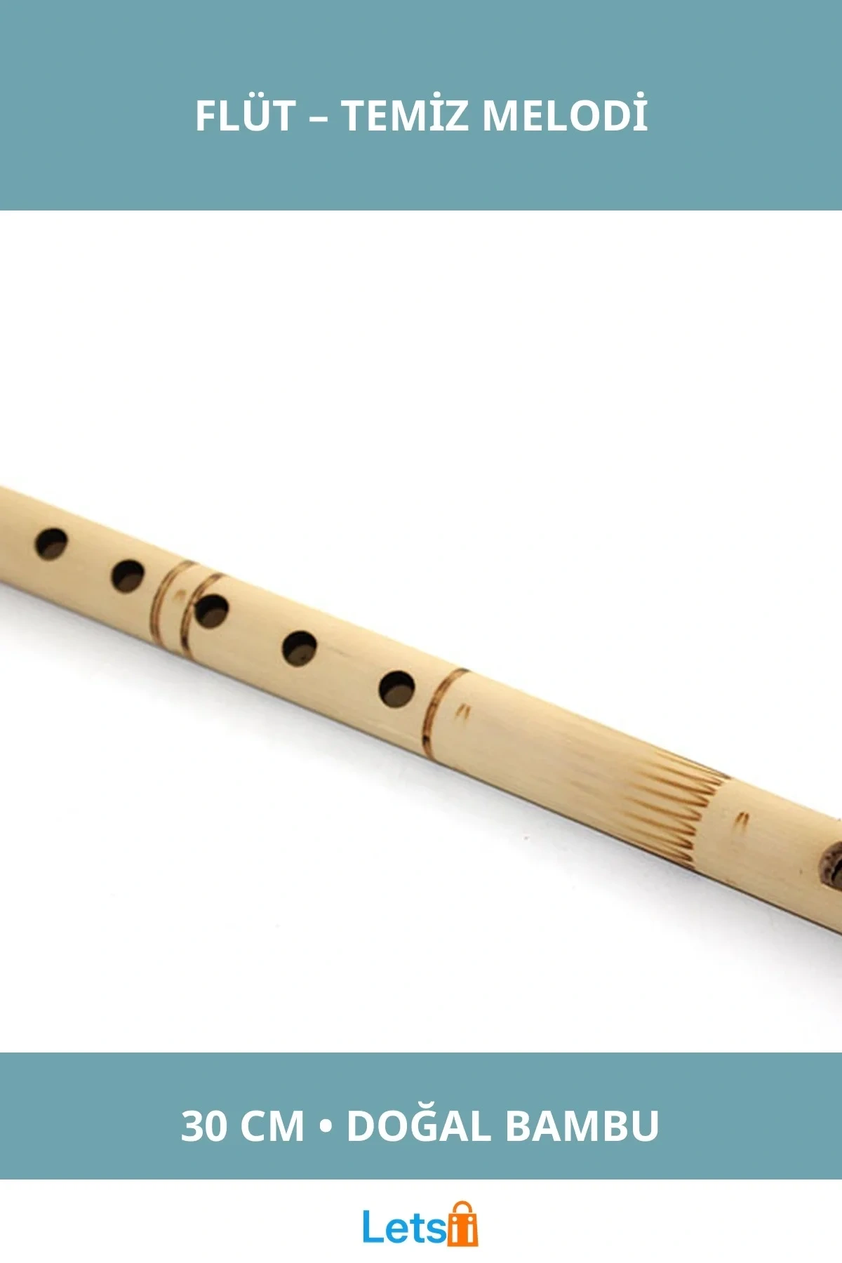 Doğal Bambu Malzeme 30 Cm Melodika Flüt