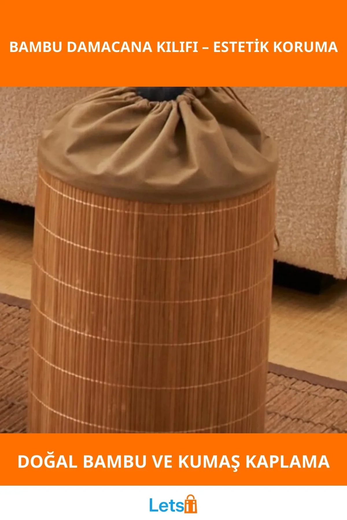 Doğal Bambu Şık Damacana Kılıfı 19 Litrelik Kullanım İçin