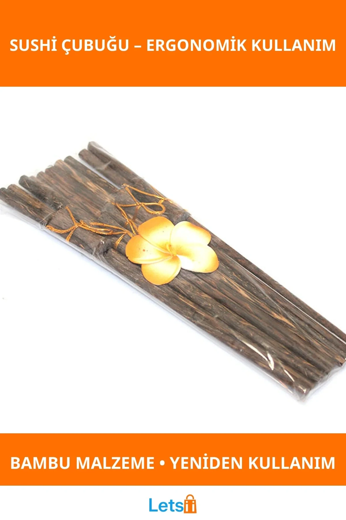 Doğal Bambu Sushi Çubuğu 2 Adet