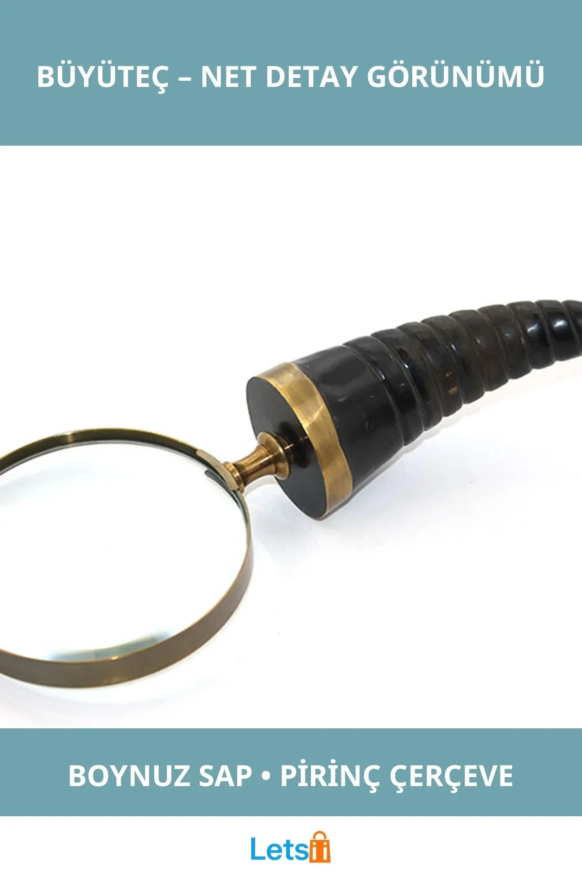 Doğal Boynuz Pirinç Büyüteç Şık Tasarımlı Dekoratif Aydınlatıcı