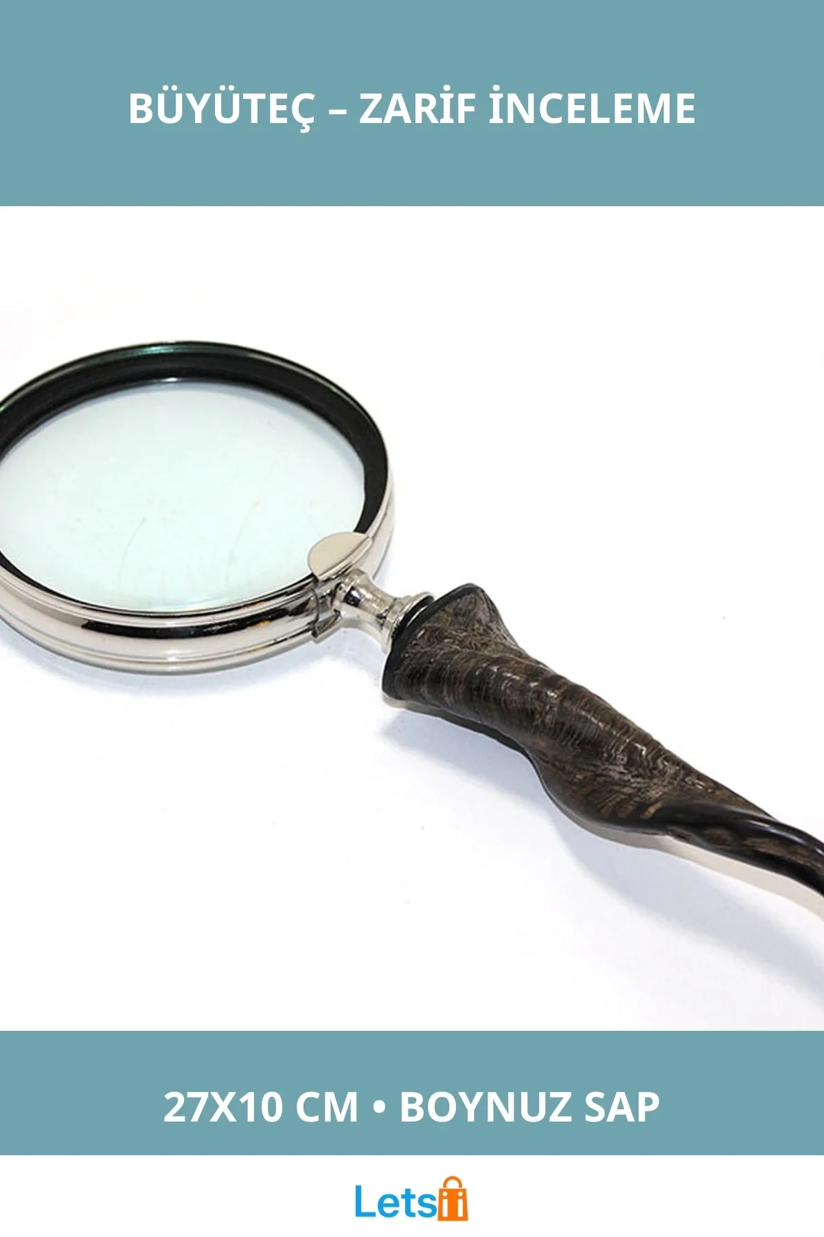 Doğal Boynuzlu Ergonomik Büyüteç 27x10 cm