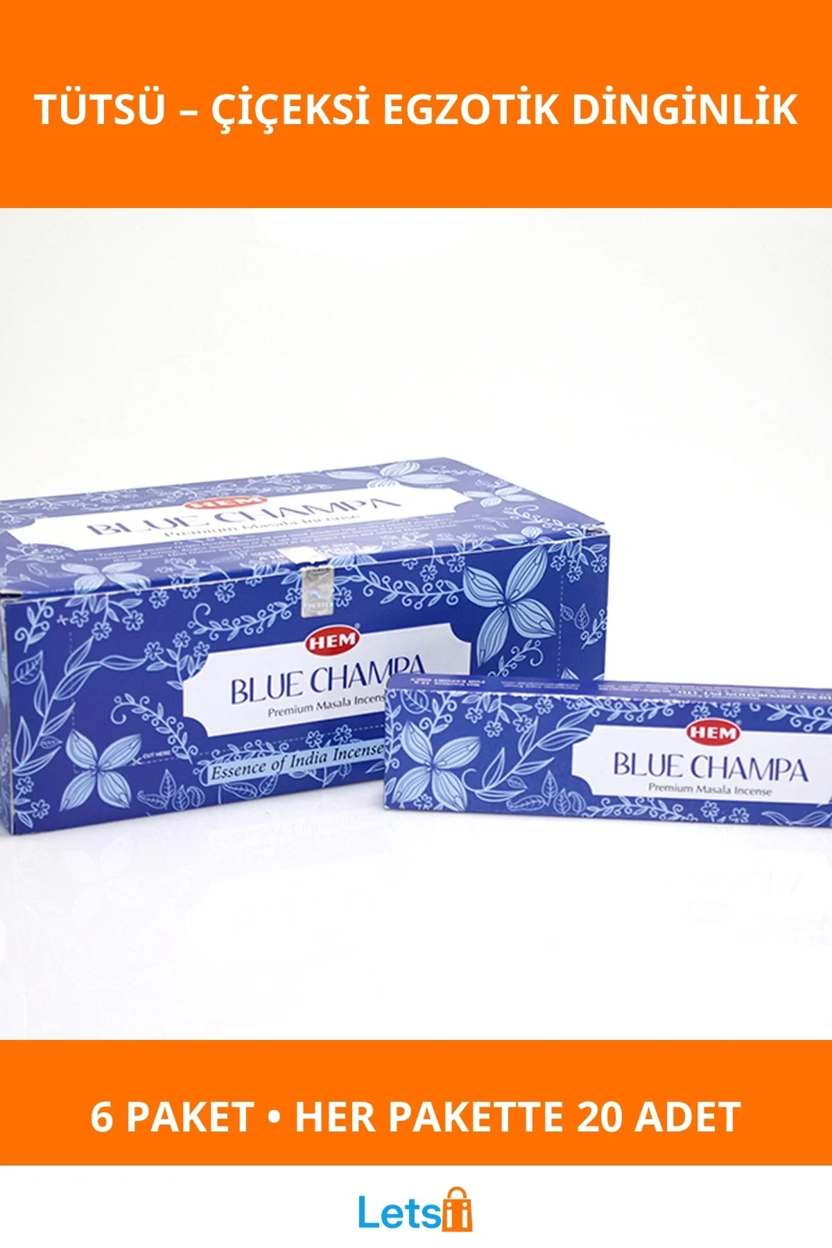 Doğal Çiçeksi Rahatlatıcı HEM Nature Series Blue Champa Tütsü