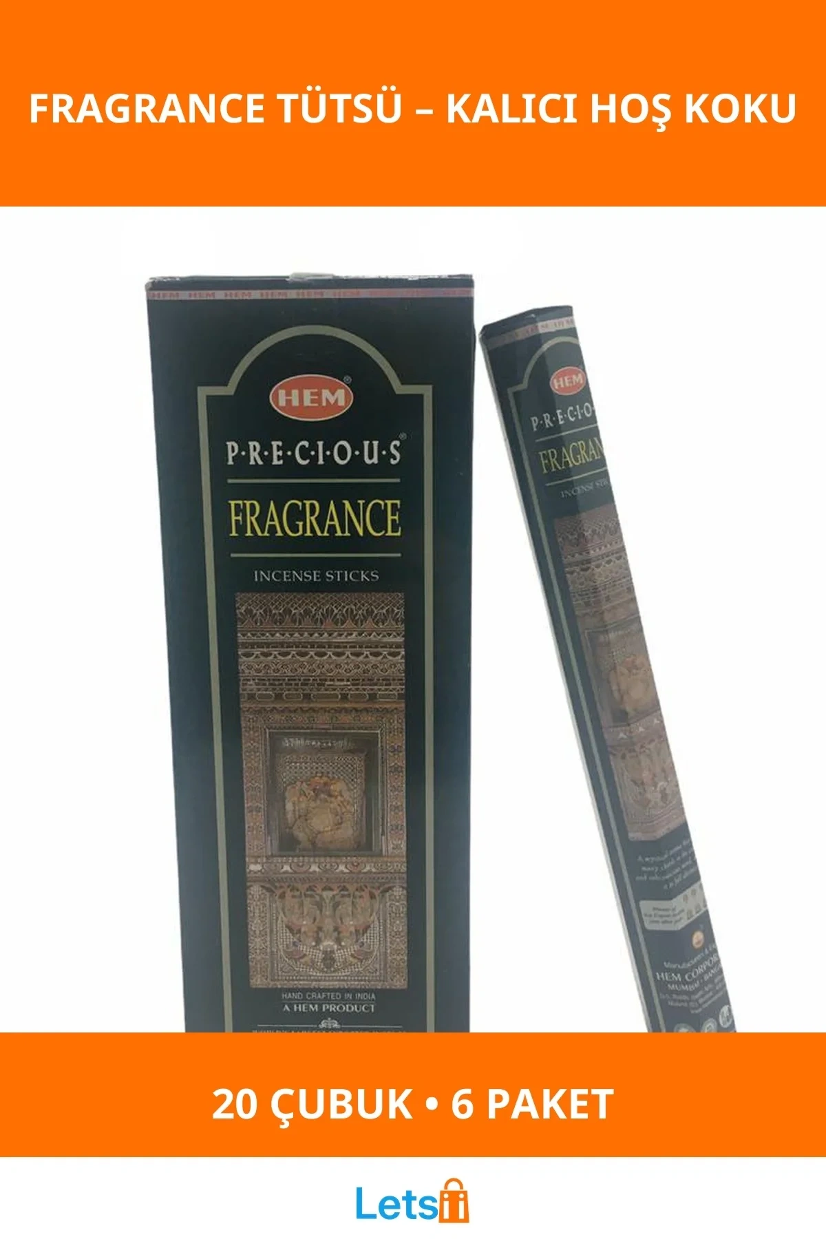 Doğal Hem Precious Fragrance Aromalı Çubuk Tütsü 6 Paket 120 Adet