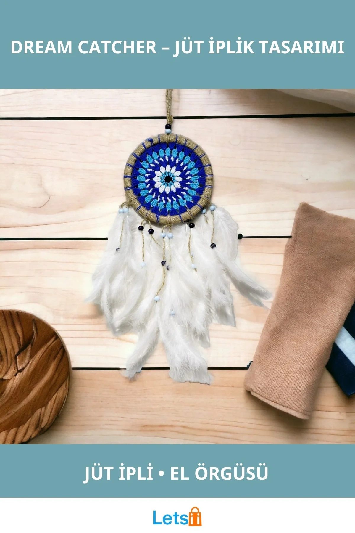 Doğal Jüt Rüya Kovanı 50 cm Uzunluk 17 cm En