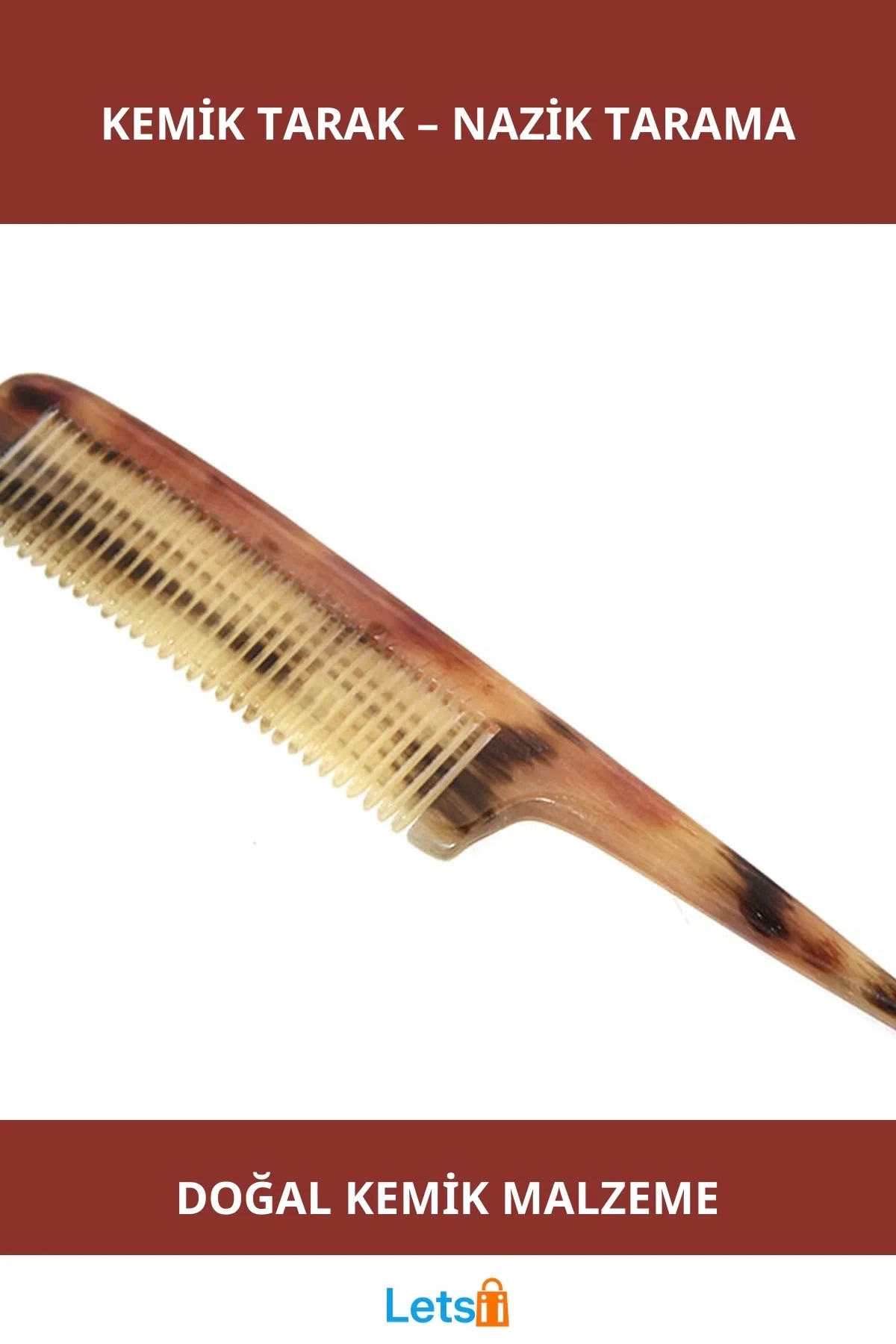 Doğal Kemik Malzeme ile Üretilmiş Sağlıklı Saç Tarak