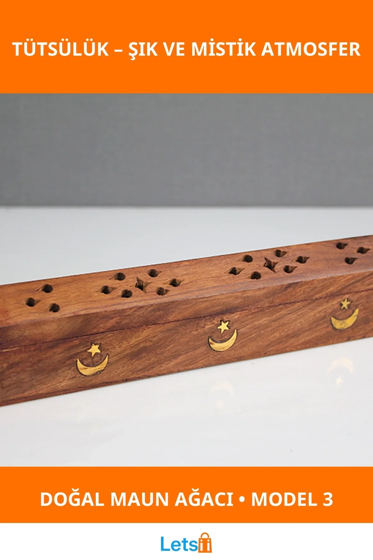 Doğal Maun Ahşap Tabut Tütsülük Şık ve Mistik Tasarım