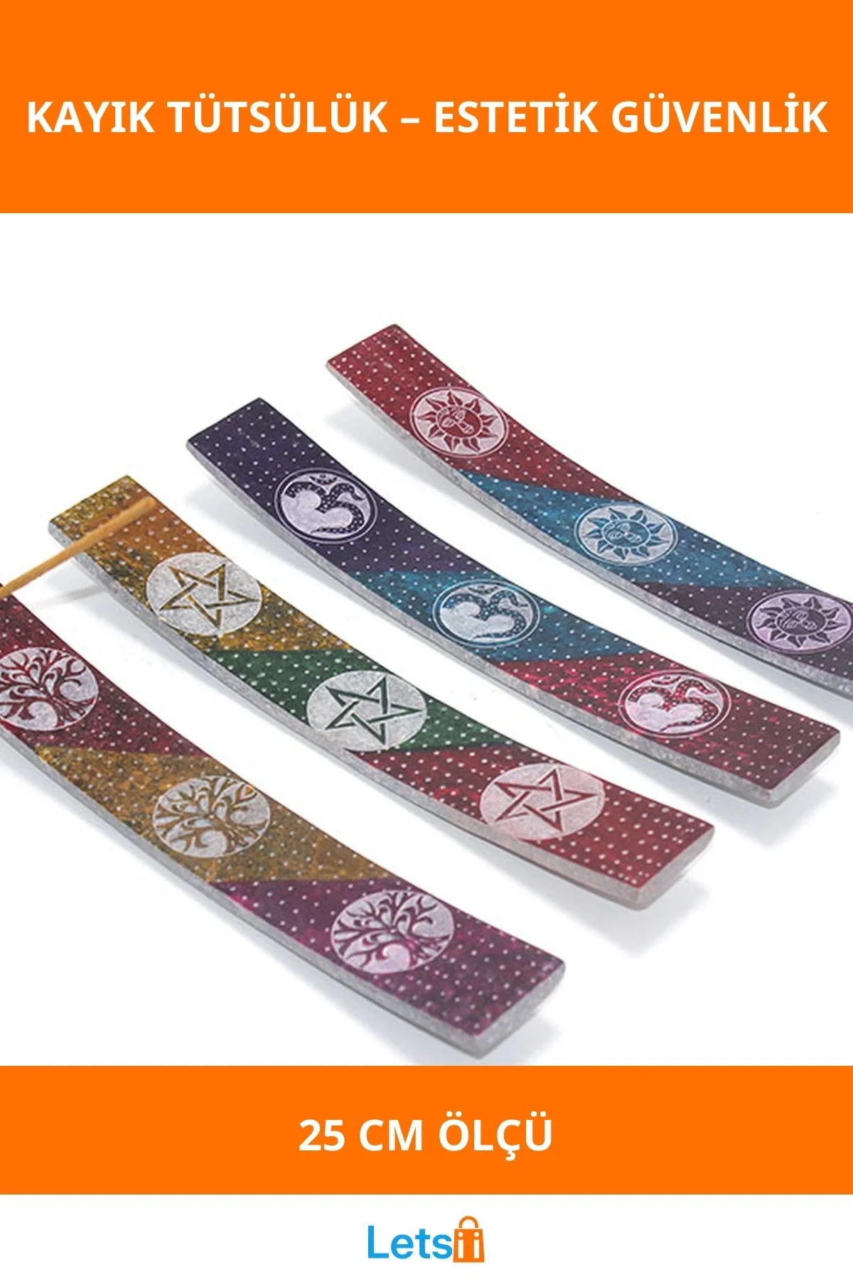 Doğal Obsidian Taşı Kayık Tütsülük 25 cm Estetik ve Fonksiyonel