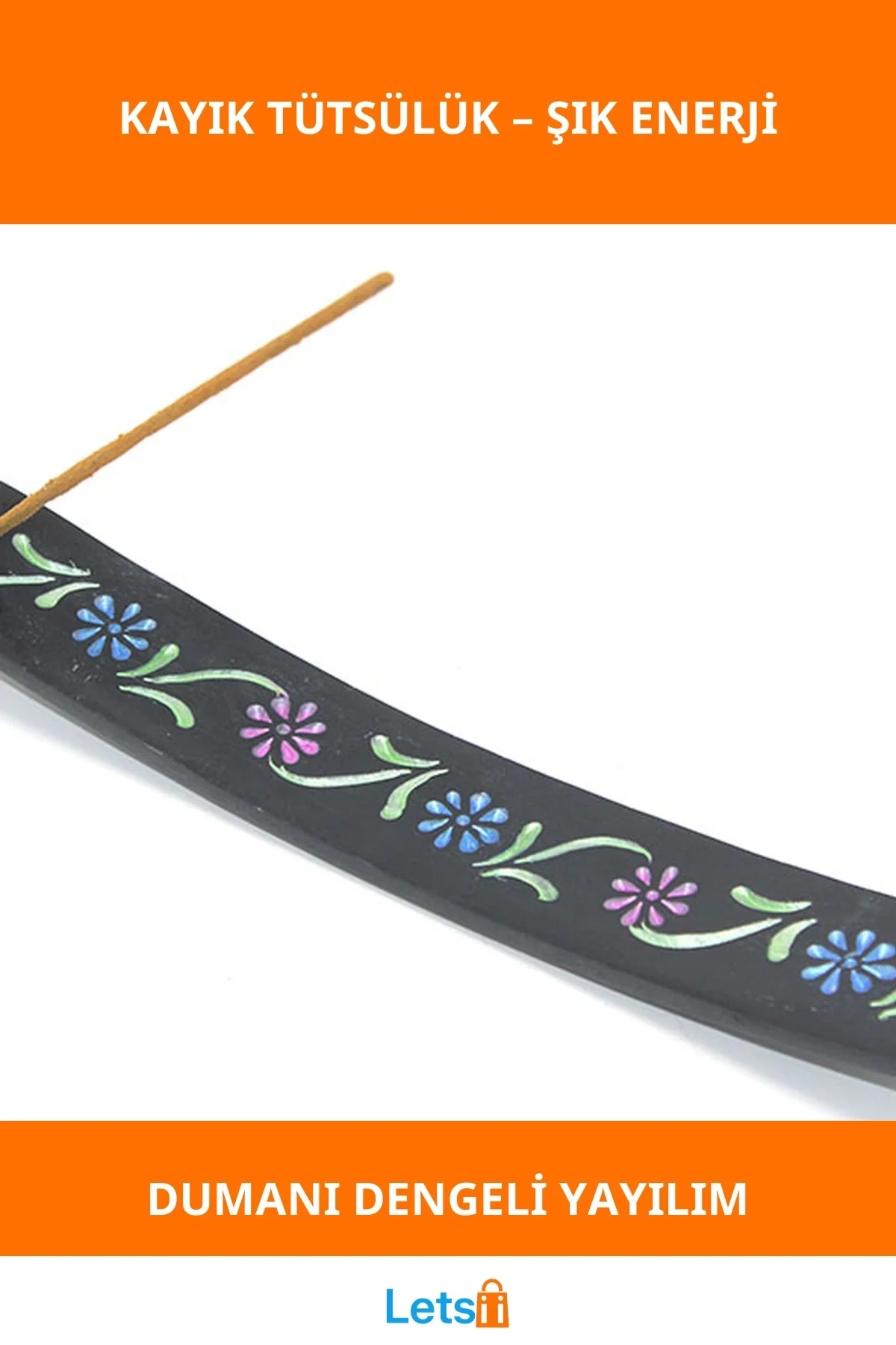 Doğal Obsidian Taşı Kayık Tütsülük Şık Tasarım