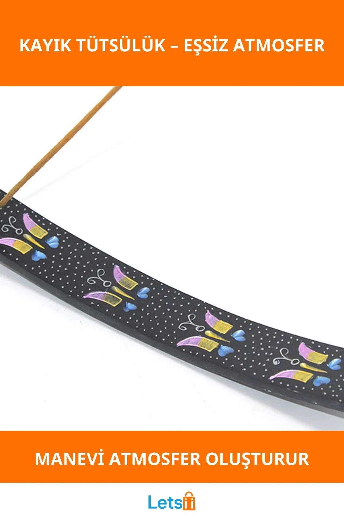 Doğal Obsidian Taşı Kayık Tütsülük Zarif Tasarım