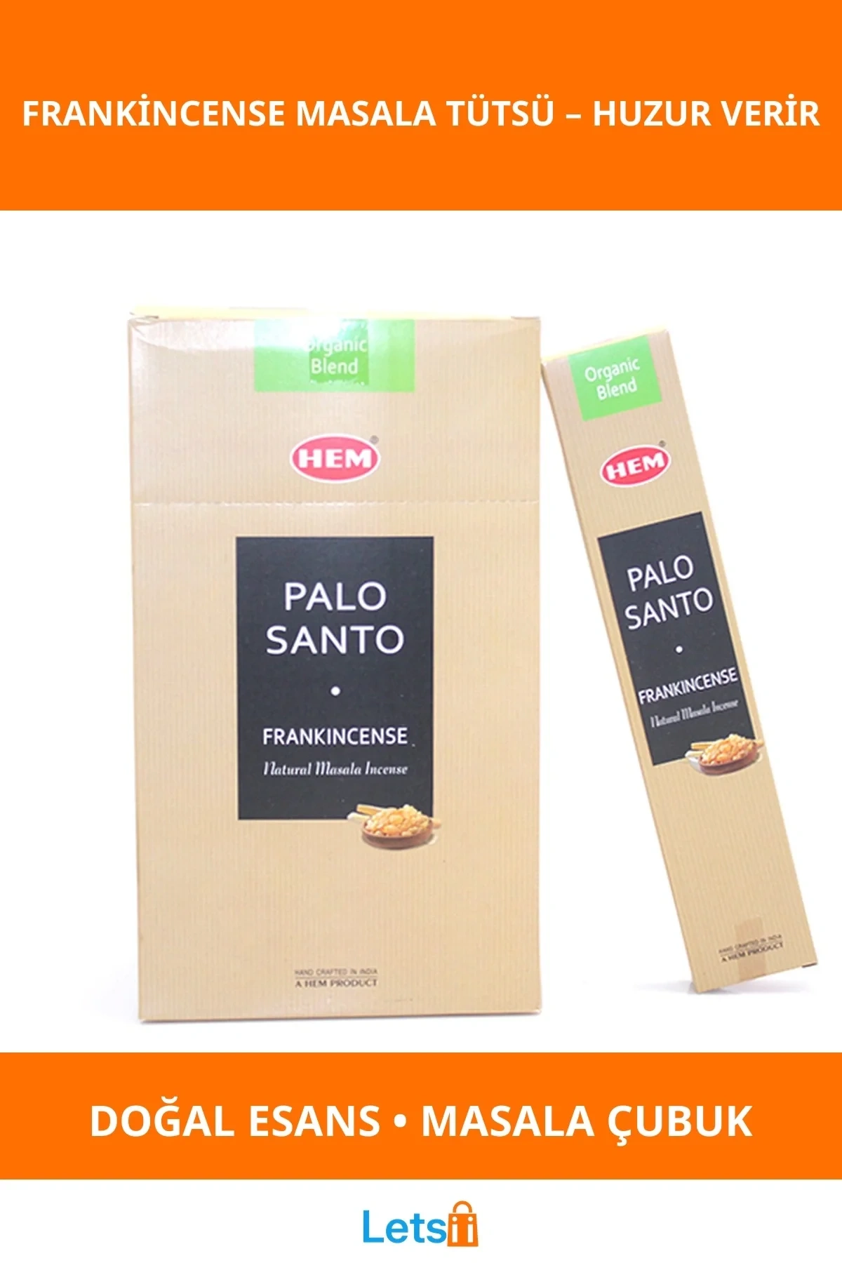 Doğal Palo Santo ve Frankincense Aromalı Masala Tütsü 12 Paket