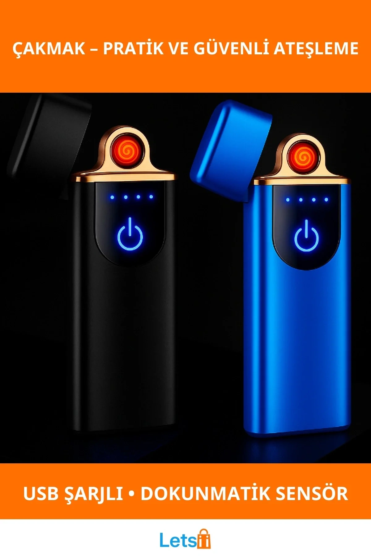 Dokunmatik Alevsiz Elektrikli Çakmak Modern ve Pratik