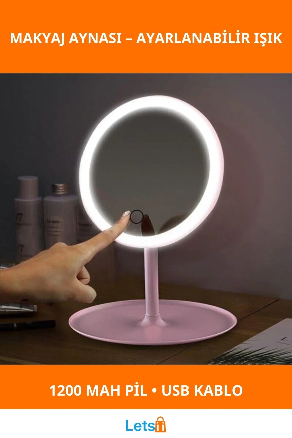 Dokunmatik Parlaklık Ayarlı Makyaj Aynası 18 cm