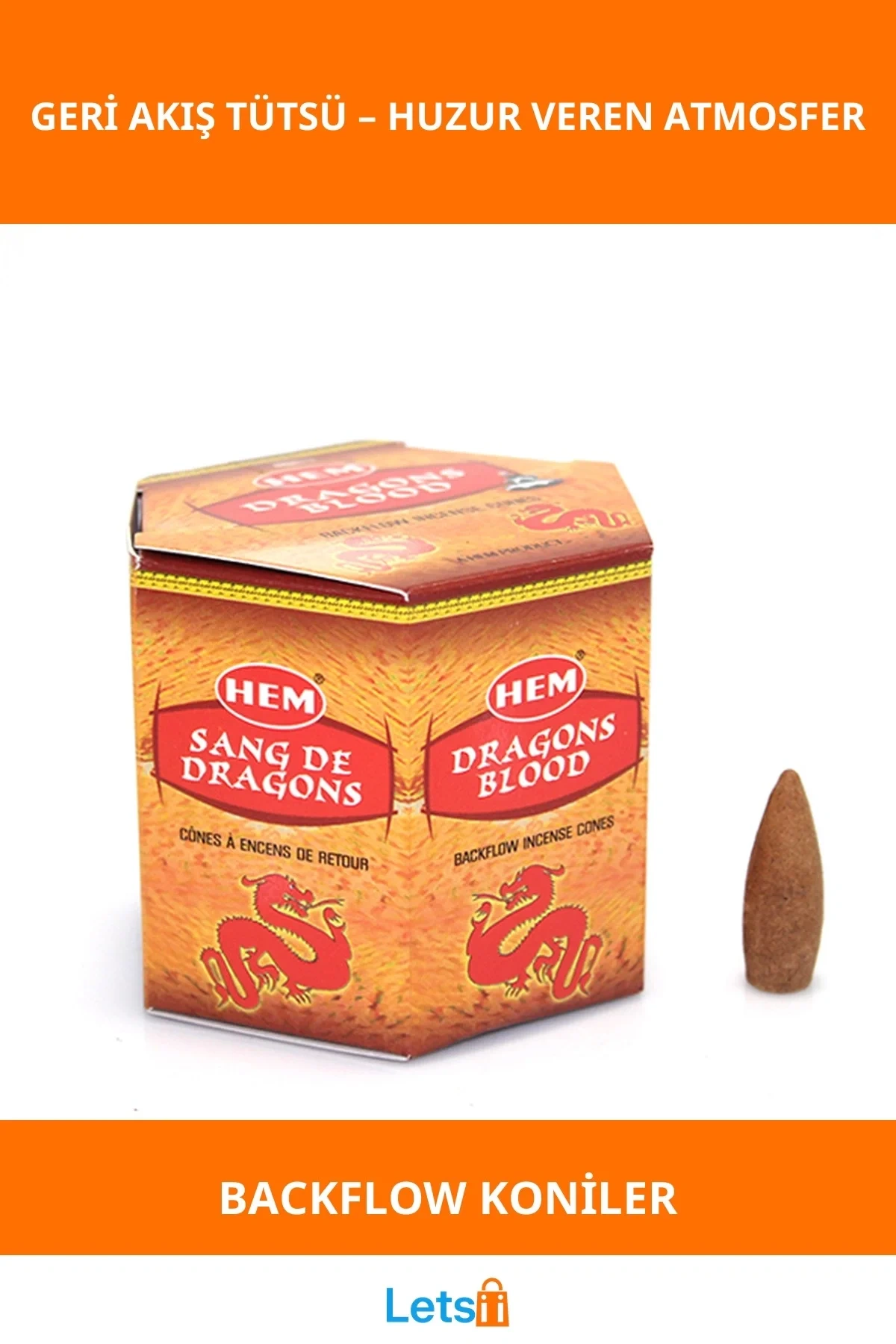 Dragon Aromalı Geri Akış Tütsü Konileri 40 Adet