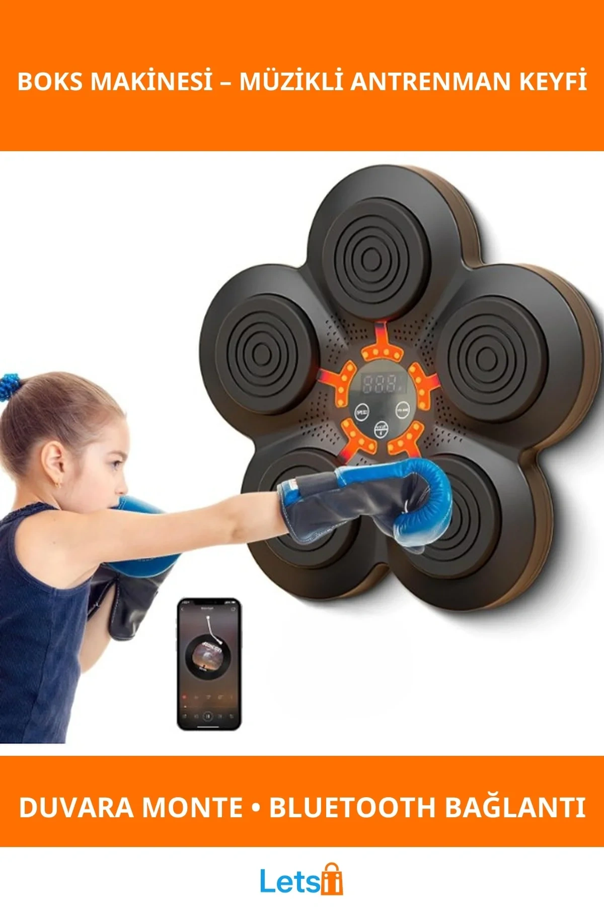 Duvara Monte Müzikli Boks Makinesi Bluetooth LED Ekran