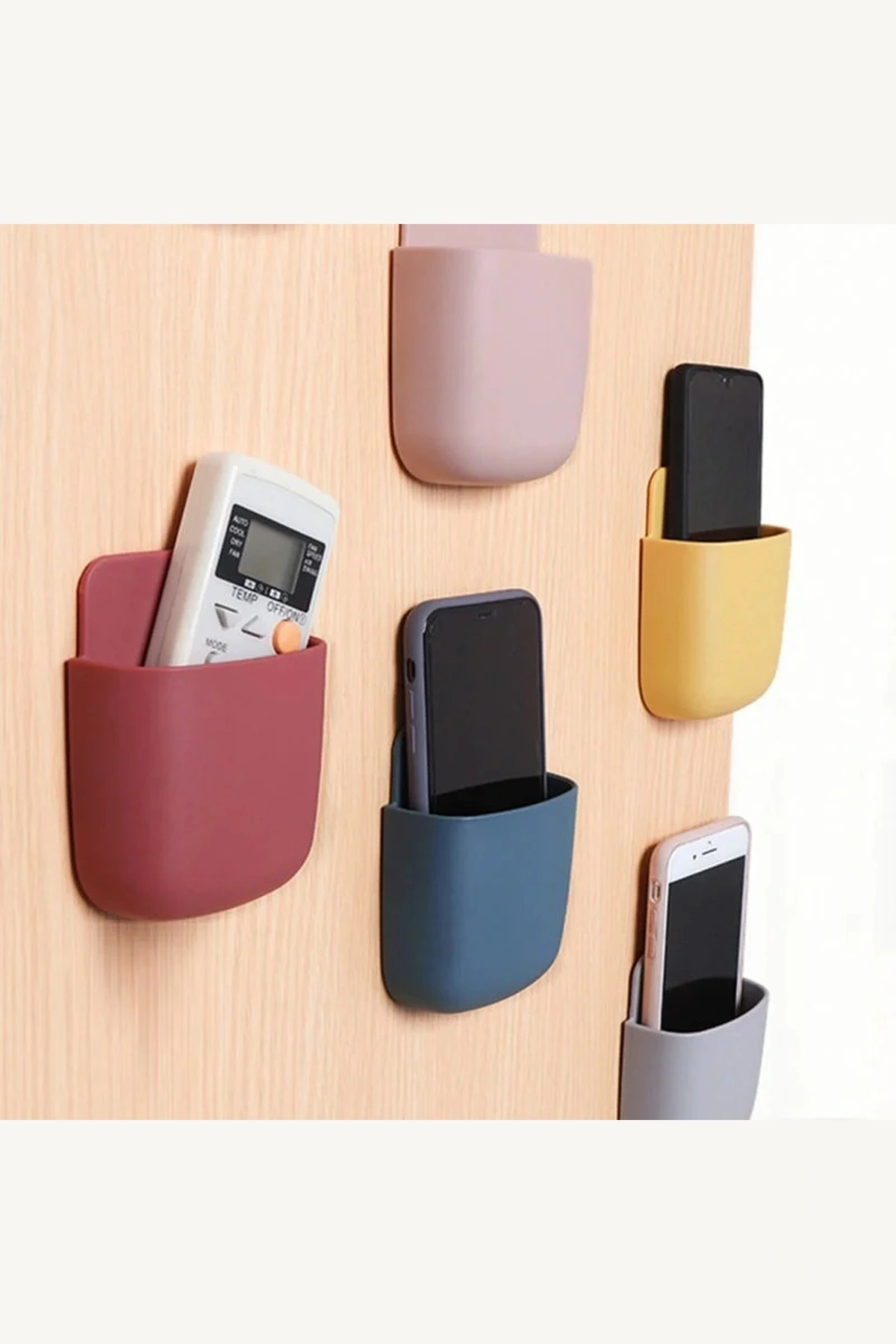 Duvara Monte Yapışkanlı Telefon Şarj Standı ve Kablo Düzenleyici Organizer Saklama Kutusu