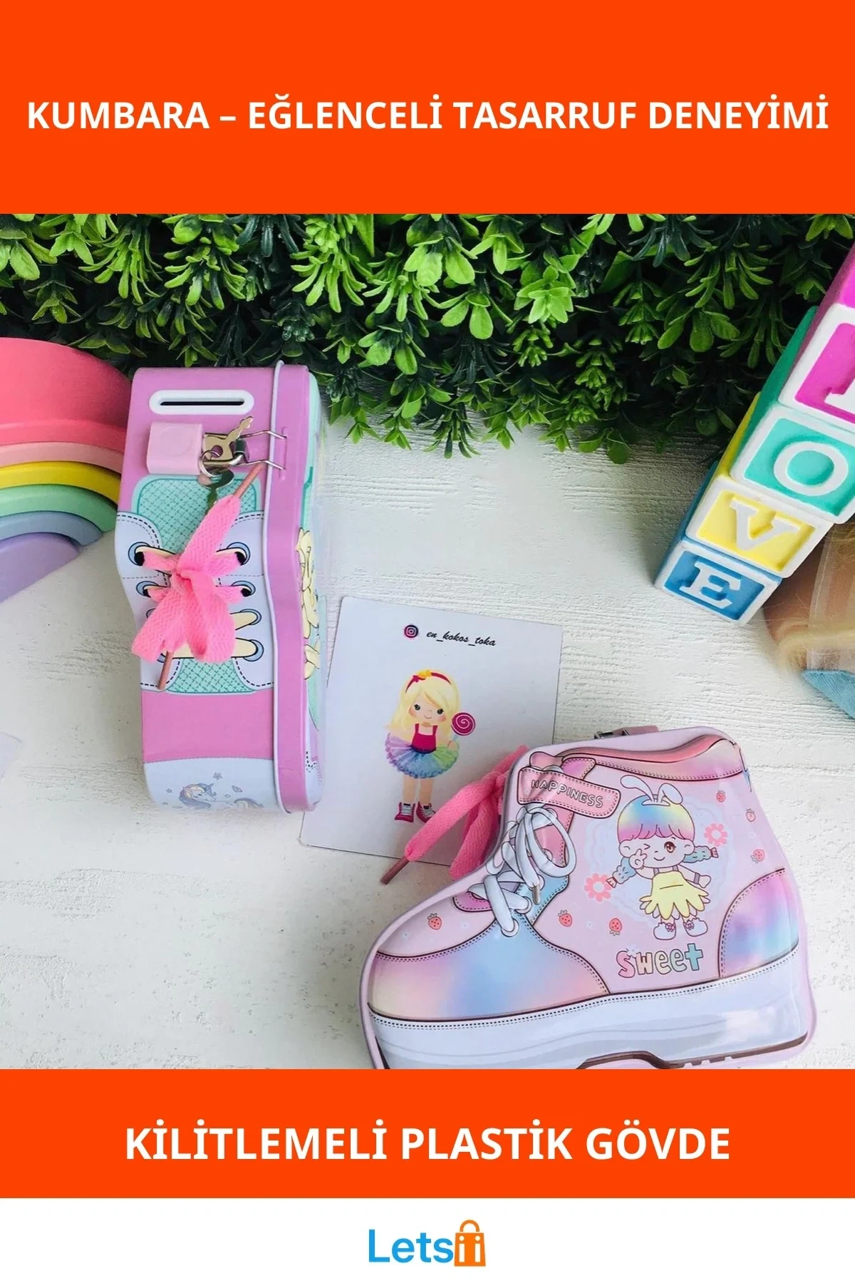 Eğlenceli Ayakkabı Tasarımlı Kumbara Çocuklar İçin Tasarruf Arkadaşı