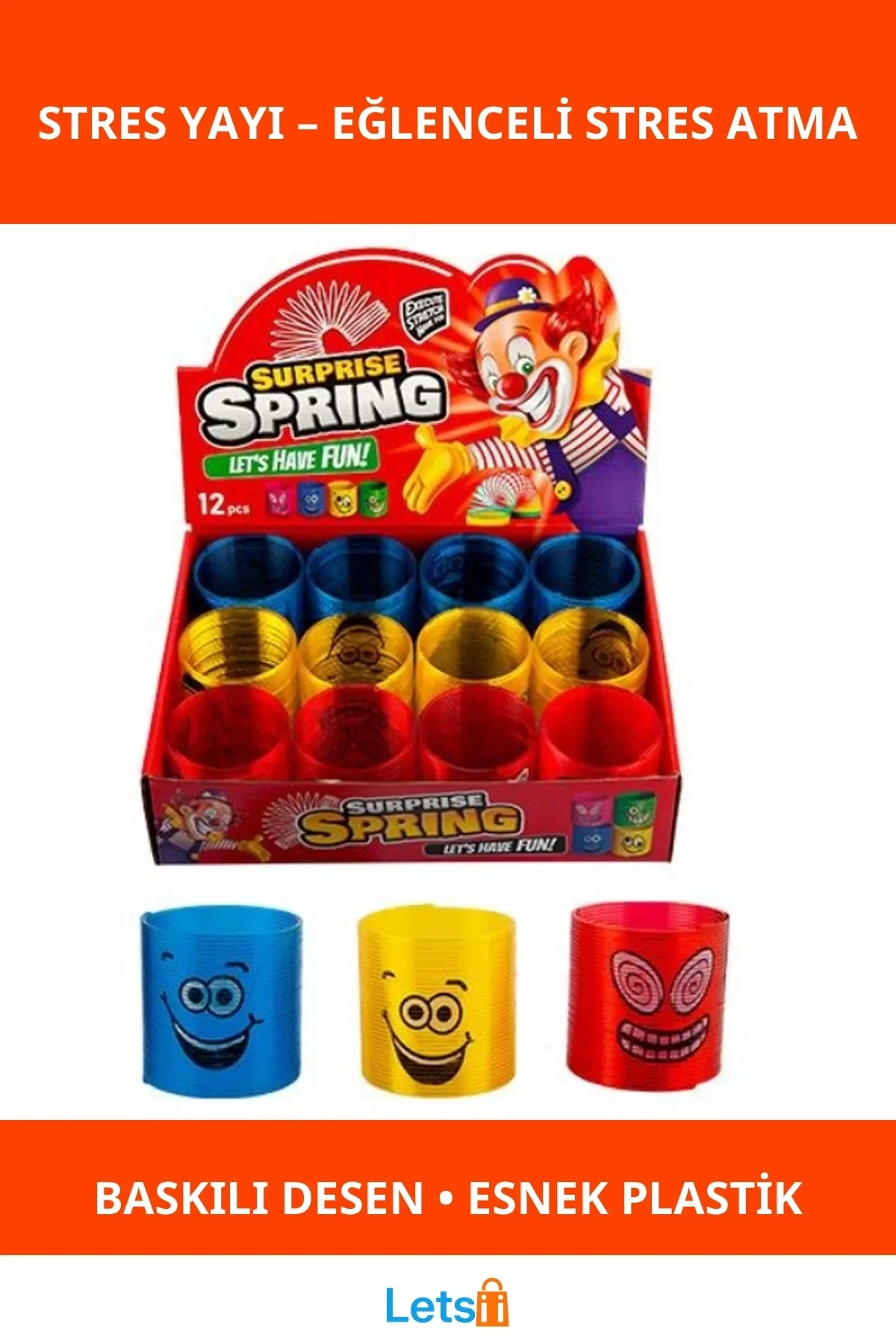 Eğlenceli Baskılı Stres Yayı Oyuncak Dayanıklı ve Renkli