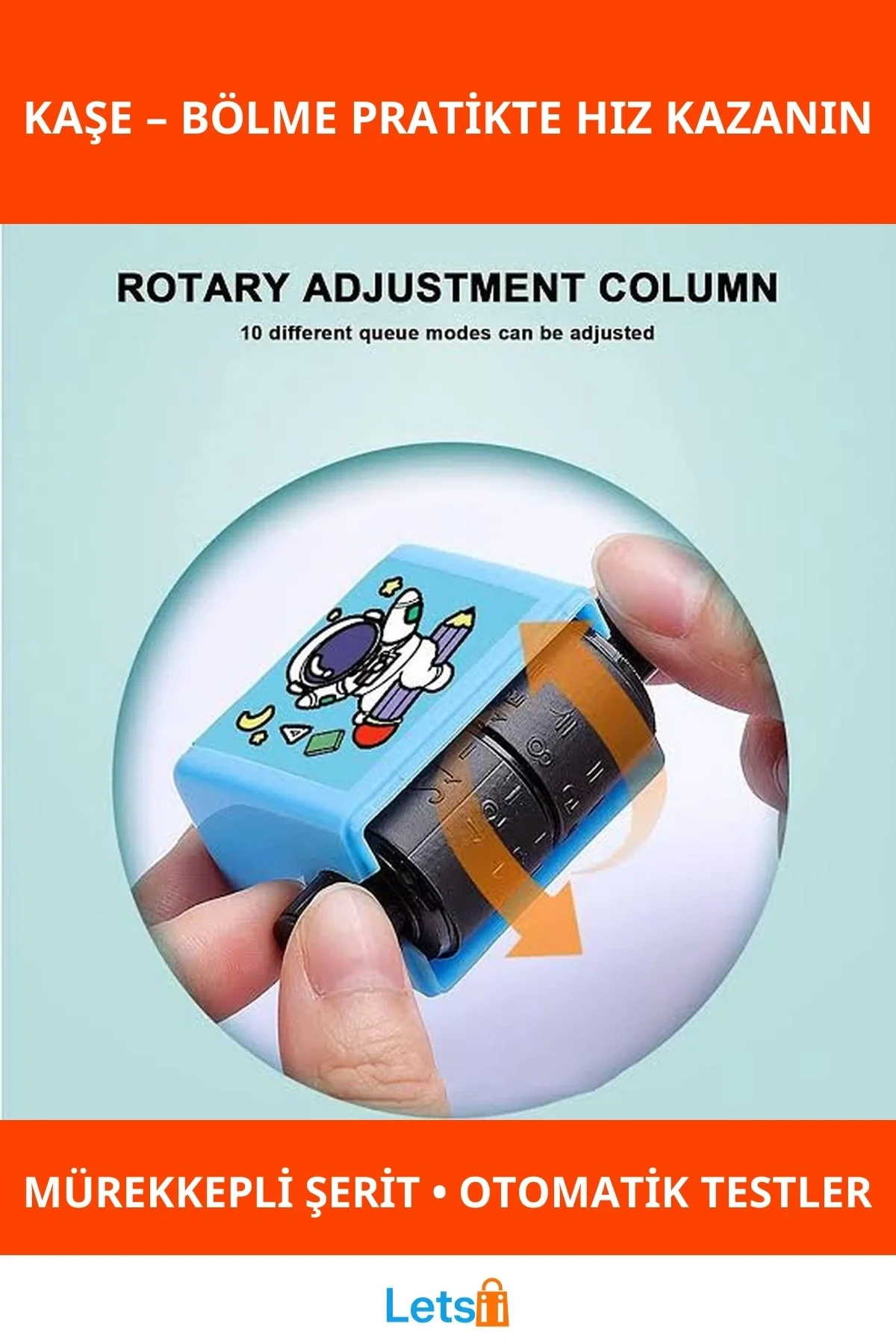 Eğlenceli Bölme İşlemi Alıştırma Test Kaşesi Mavi/Beyaz