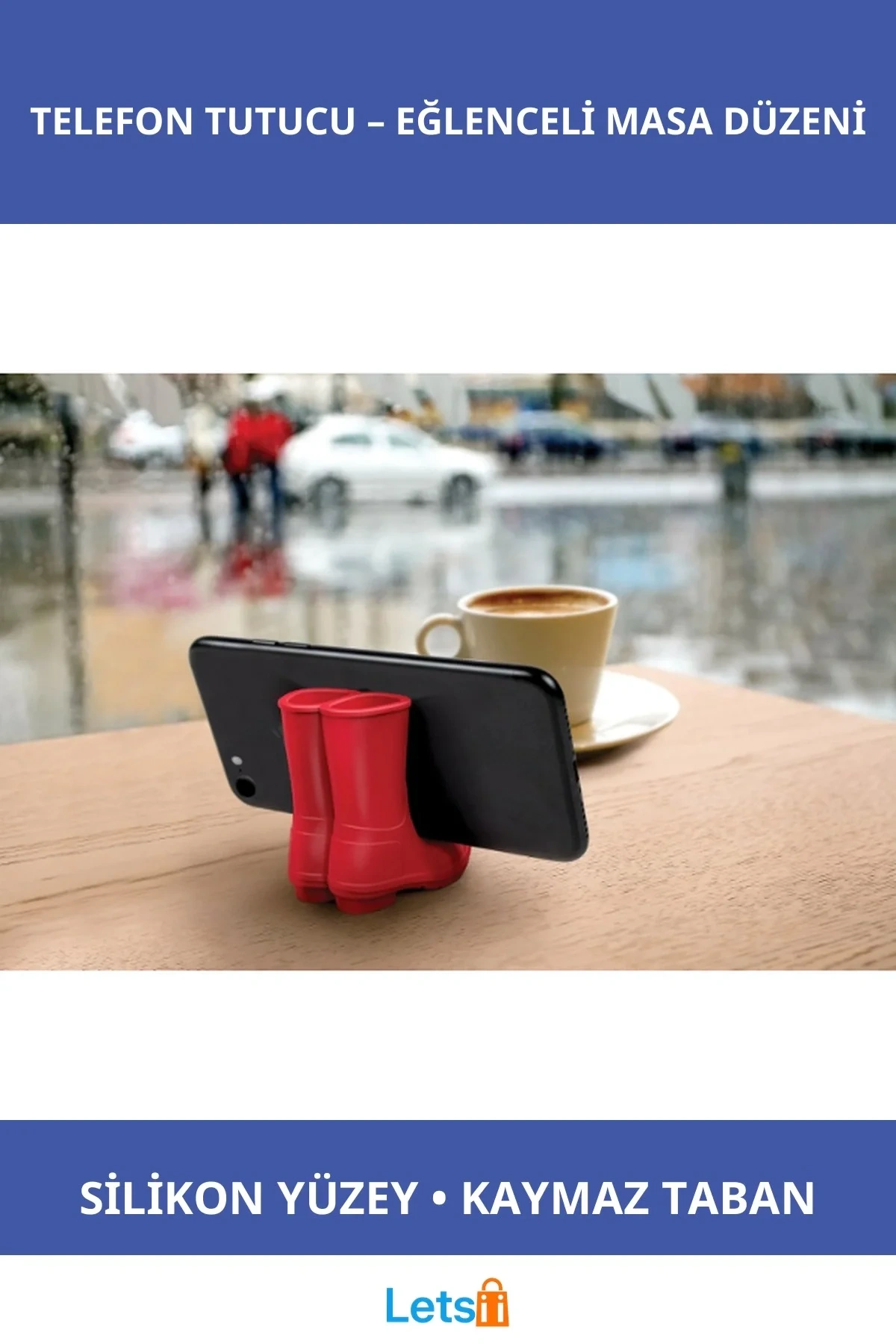 Eğlenceli Bot Şeklinde Silikon Telefon Tutucu