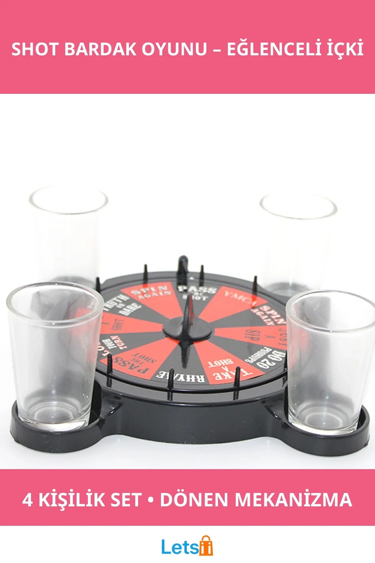 Eğlenceli Çarkıfelek Shot Bardak Oyun Seti
