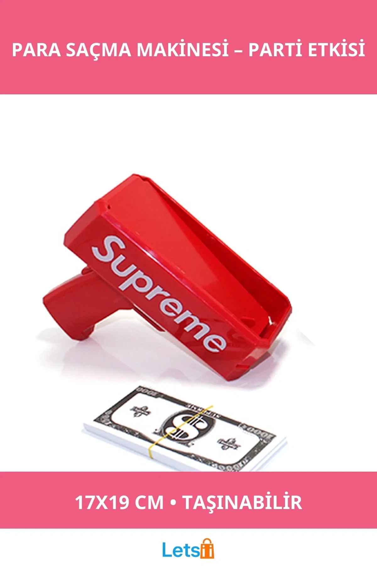 Eğlenceli Kırmızı Para Saçma Makinası 17x19 cm