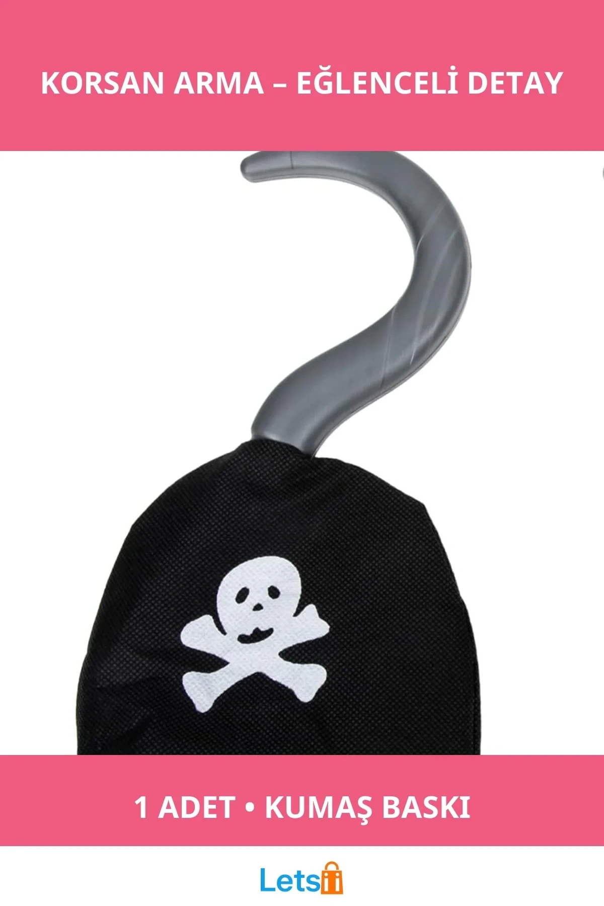 Eğlenceli Kumaş Arma Baskılı Korsan Kancası