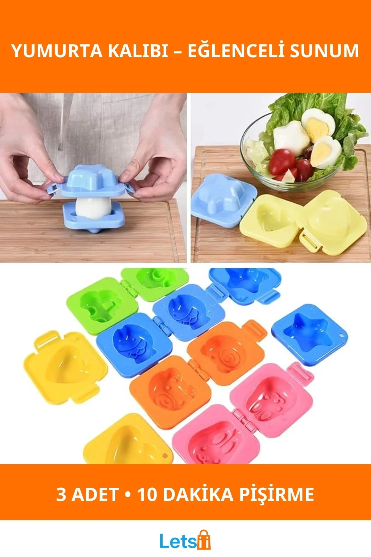 Eğlenceli Şekillerde Suşi ve Haşlanmış Yumurta Kalıbı 3 Adet