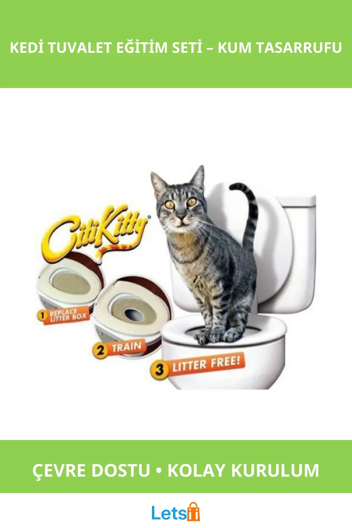 Ekonomik Çevre Dostu Kedi Tuvalet Eğitim Seti Catnip İçeren