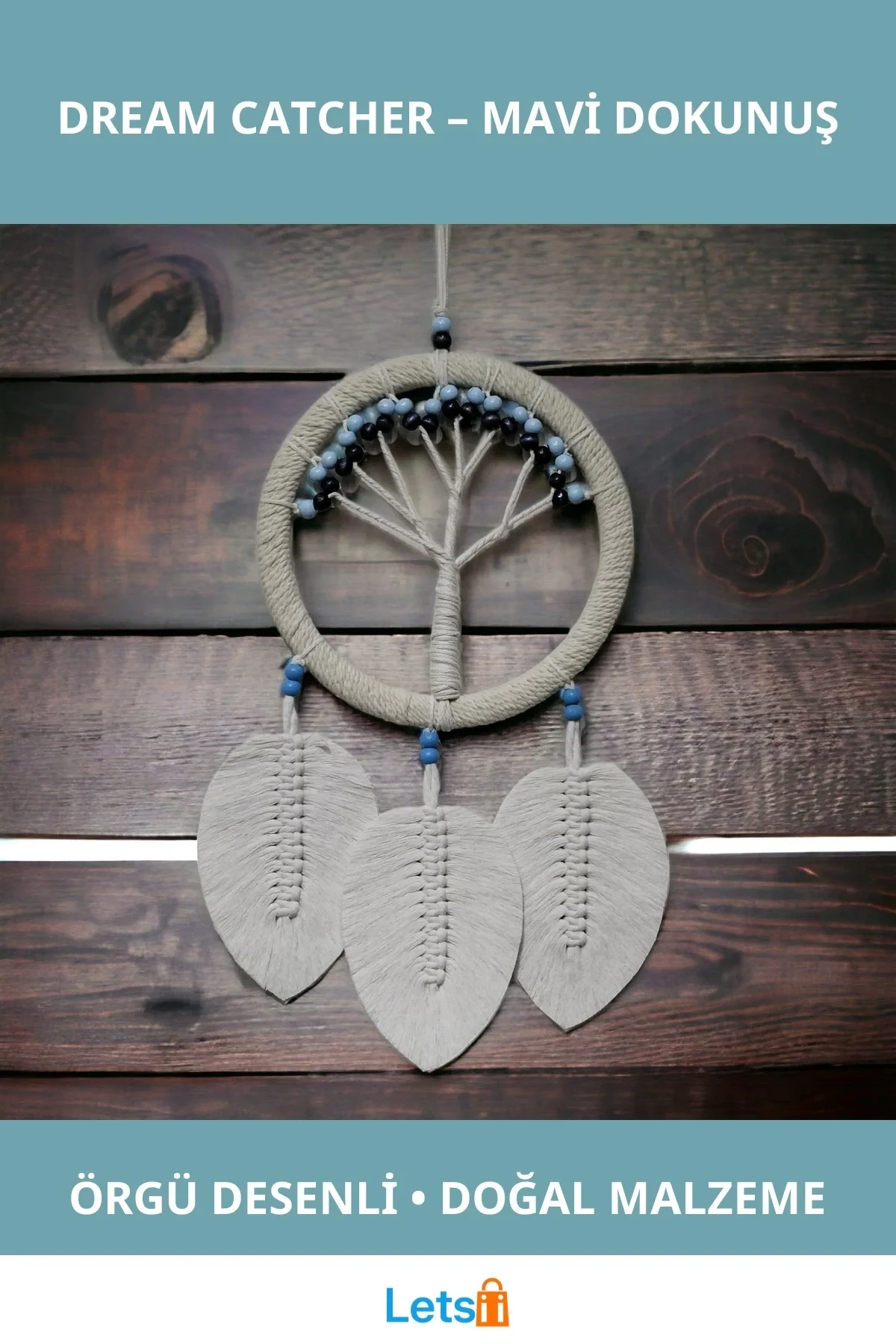 Ekru Rüya Kovan Hayat Ağacı Dream Catcher 50 cm