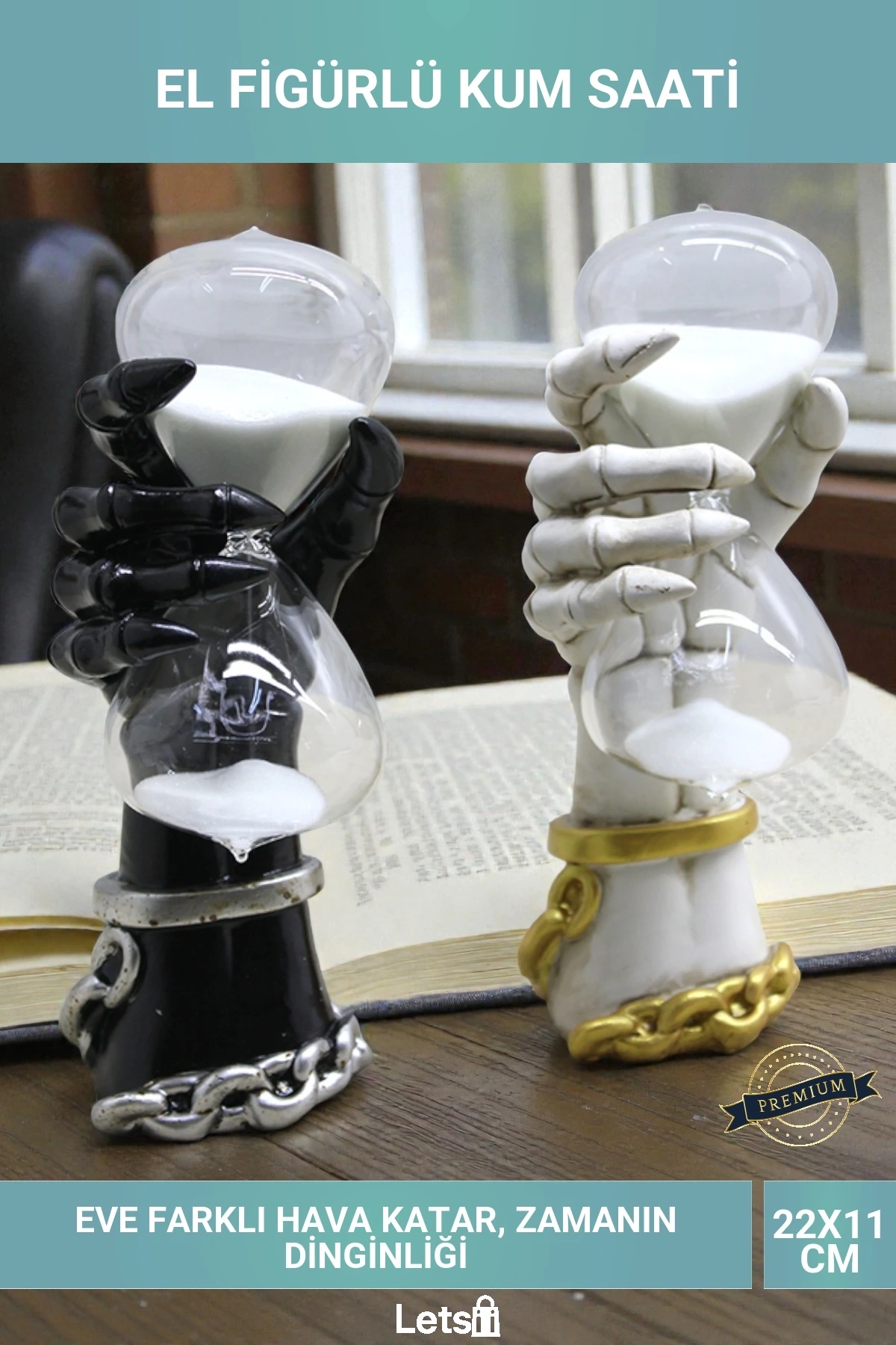 El Figürlü Polyester Kum Saati Dekoratif Tasarım