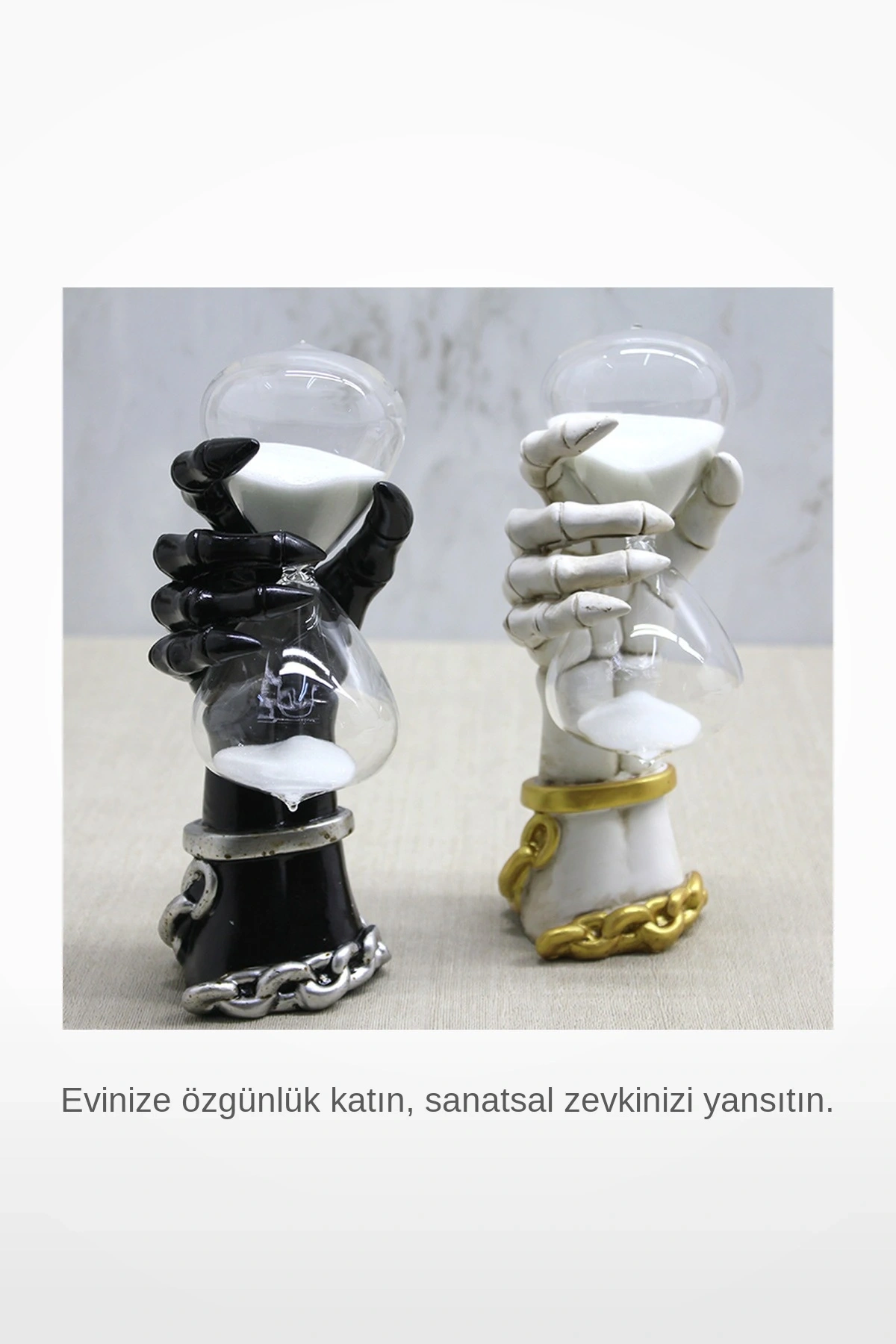 El Figürlü Polyester Kum Saati Dekoratif Tasarım