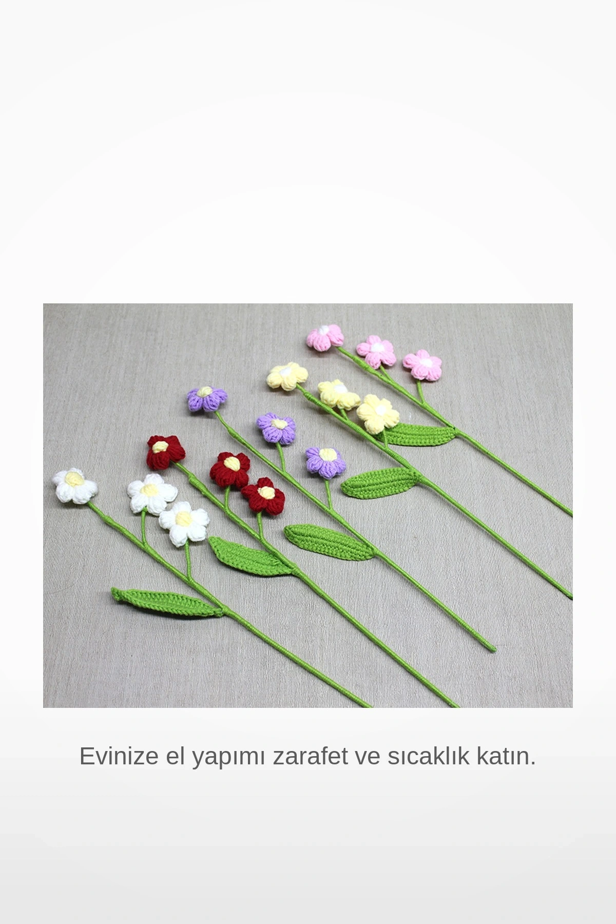 El Örgüsü 40cm Papatya Dekoratif Çiçek Aksesuarı