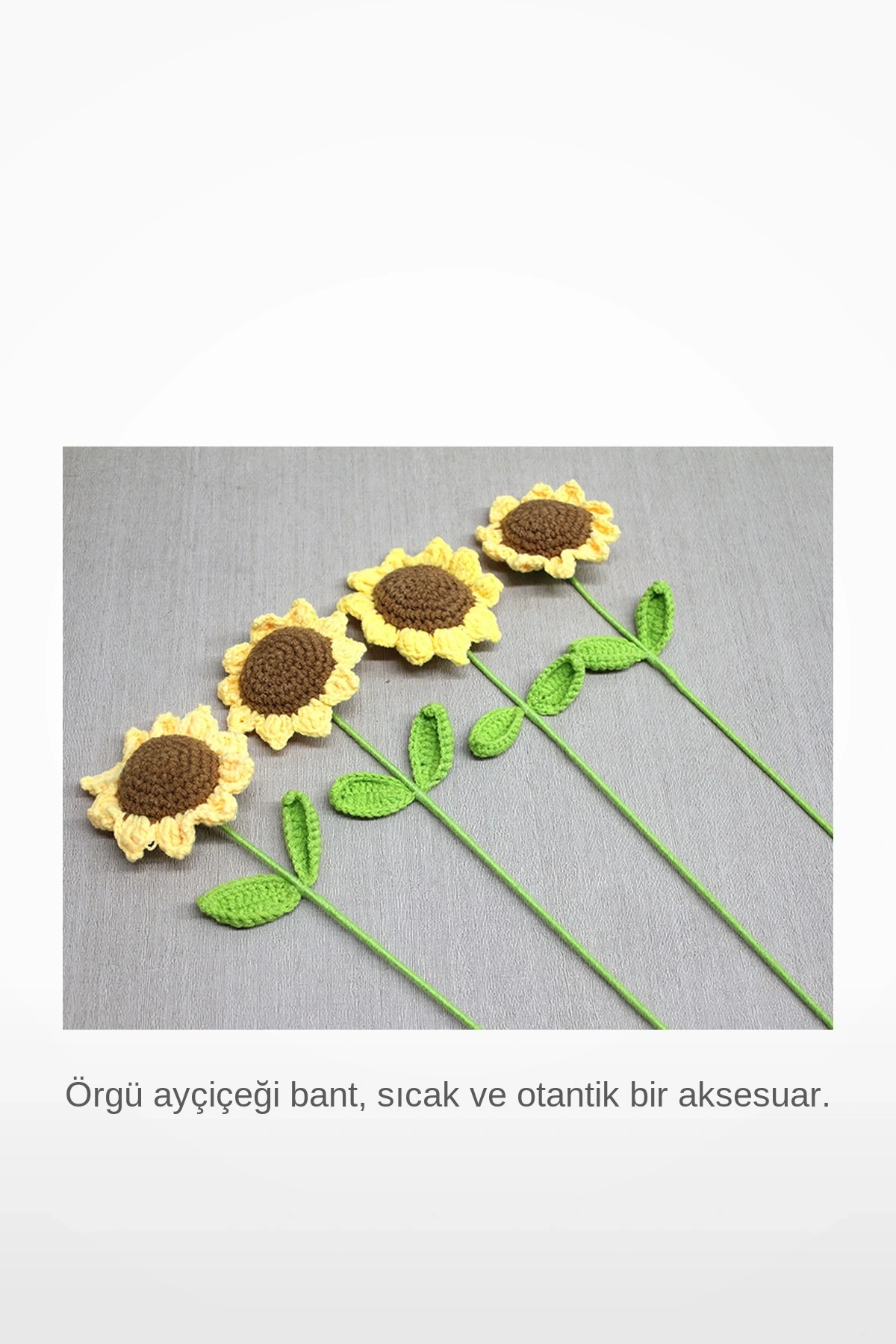 El Örgüsü Dekoratif Ay Çiçeği 40x9 cm Boyutunda Ev Dekorasyon Çiçeği
