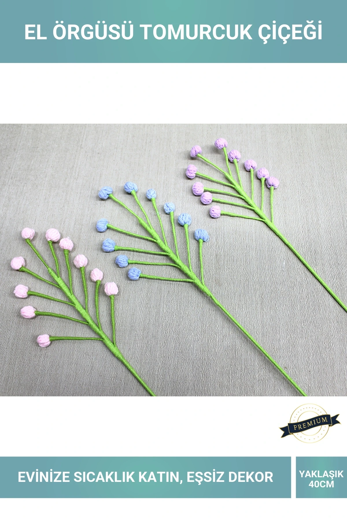 El Örgüsü Dekoratif Tomurcuk Çiçeği Vazo, Masa ve Hediye Süslemesi