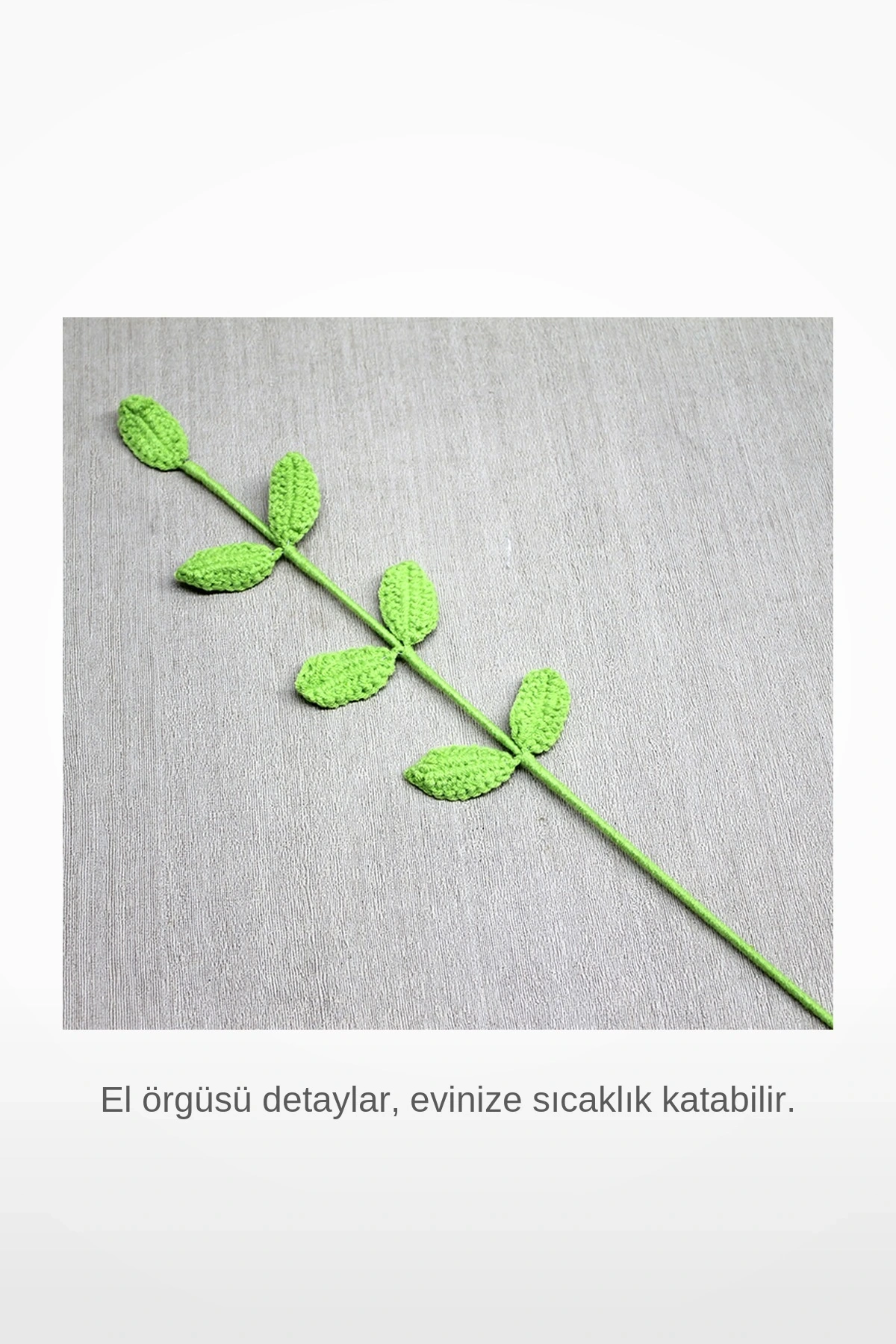 El Yapımı 42cm Örgü Çiçek Dalı Dekoratif Aksesuar