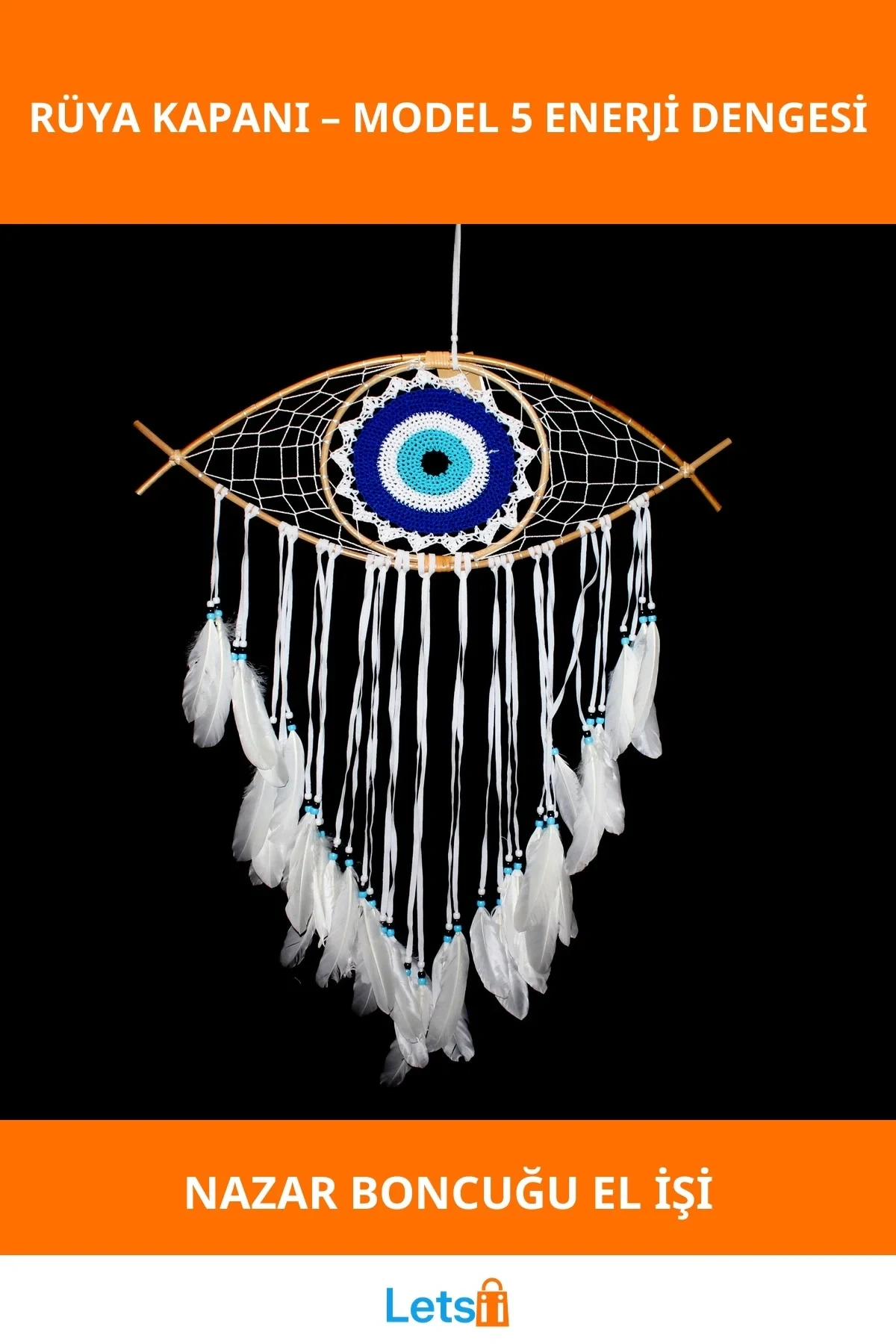 El Yapımı Göz Tasarımlı Rüya Kapanı Dream Catcher Model 5