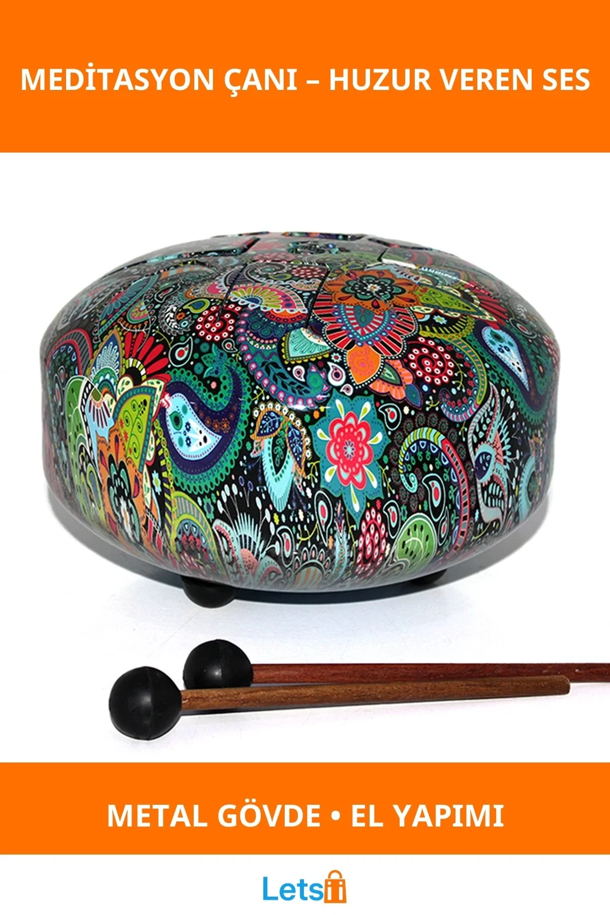 El Yapımı Metal Tongue Drum Meditasyon Çanı Huzur Verici Tonlar