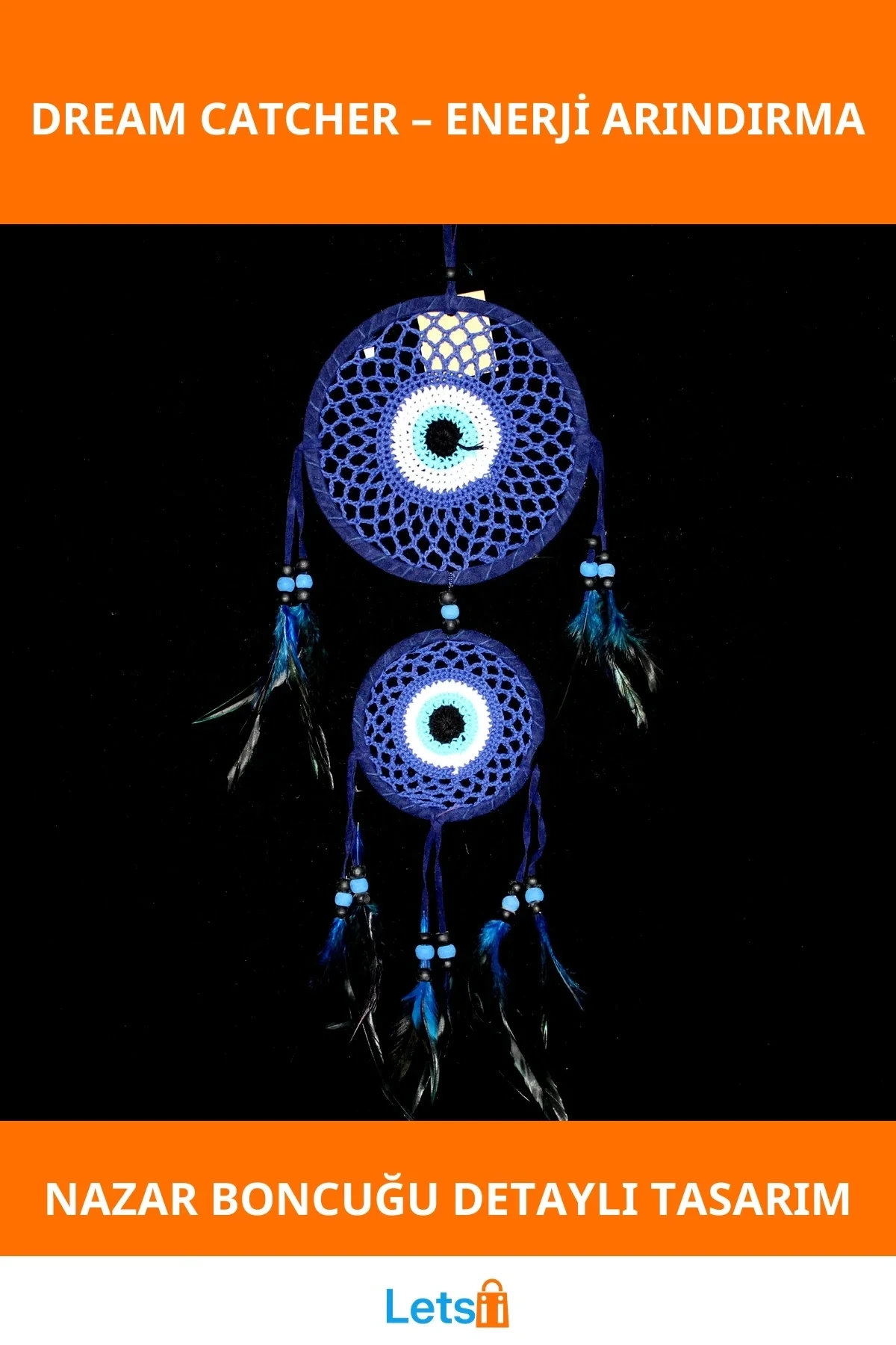 El Yapımı Nazar Boncuğu Detaylı Rüya Kapanı Dekoratif Model 25