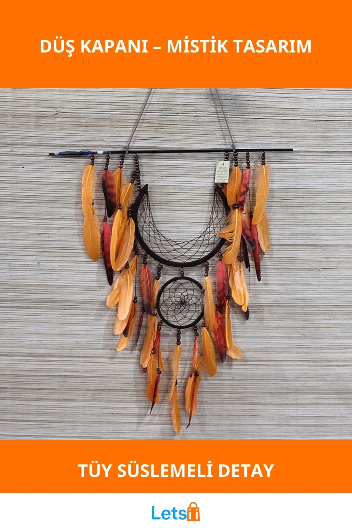 El Yapımı Ok Yayı Düş Kapanı Bohem Mistik Dekoratif Aksesuar